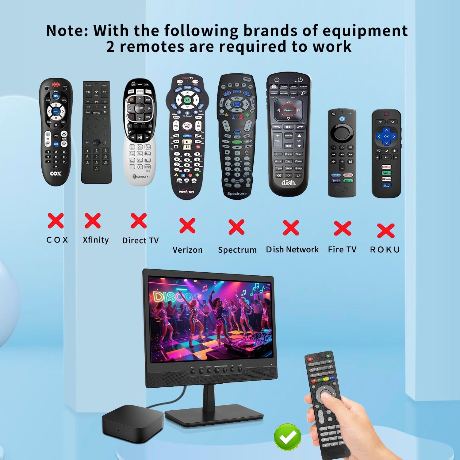 14 Inch Portable Flat Screen TV with ATSC Tuner, HDMI, USB, and 12V Car Charger - Image 6