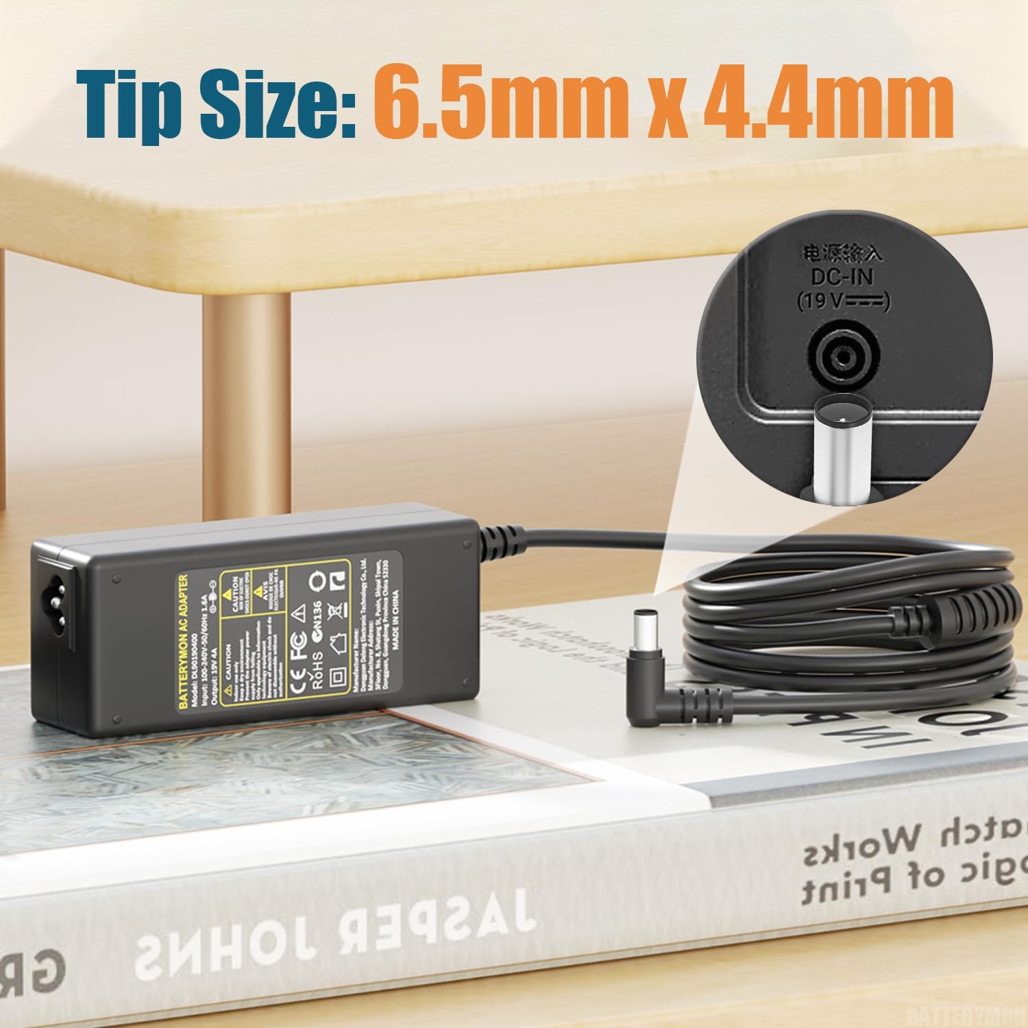 19V LG Monitor Charger Power Cord for 27GL83A-B 27GN800-B 27MK600M-B 27MP38VQ 32UD99 27EA63 32GN600 29WK50S 24M47VQ 22LN4510 20-32 Inch TVs HW-S61B - Image 4