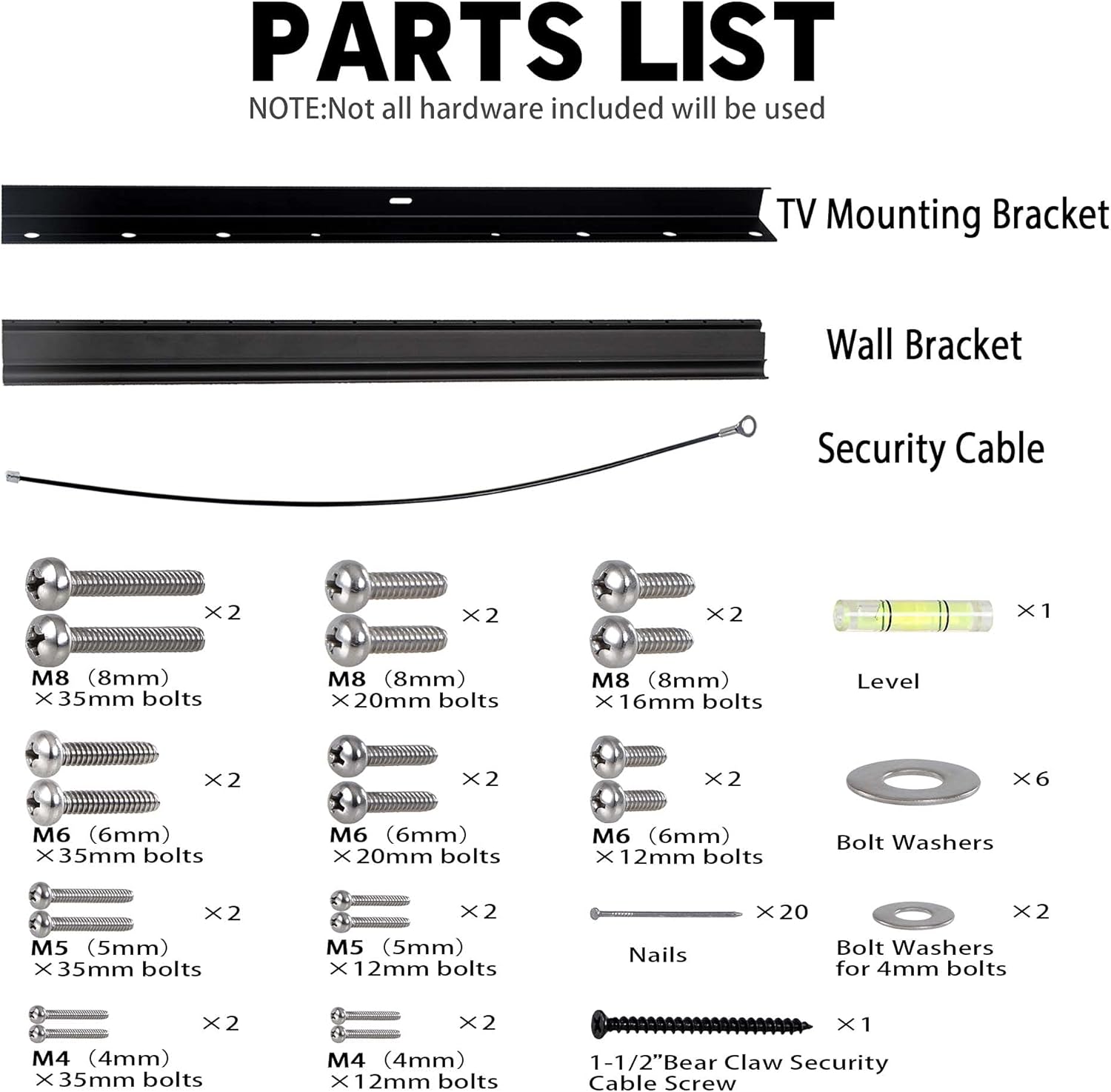 Studless TV Wall Mount No Drill 12-55 inch Flat Screen Hanger 99 lb Capacity - Image 6