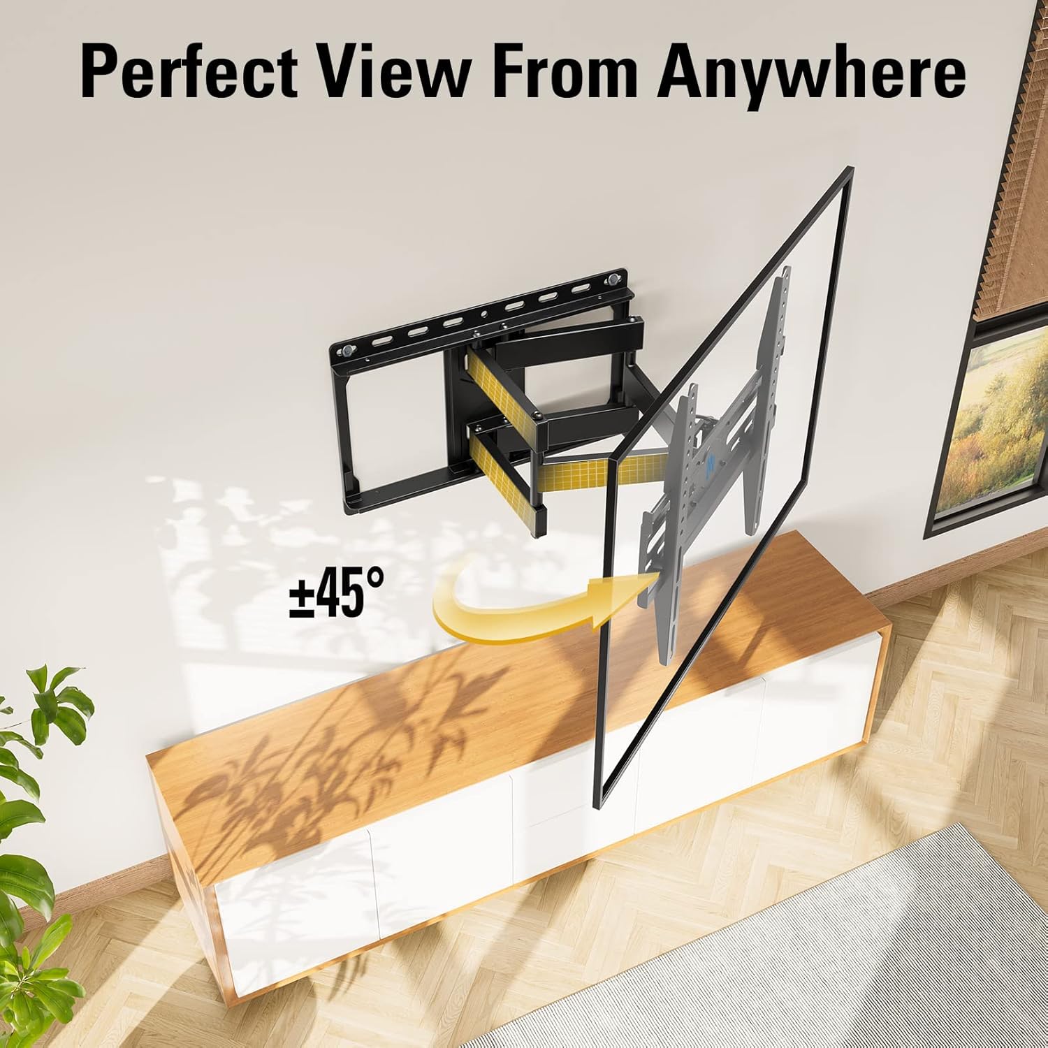Mounting Dream Full Motion TV Wall Mount for 32-65 Inch TVs, Dual Articulating Arms, 99lbs Capacity - Image 4