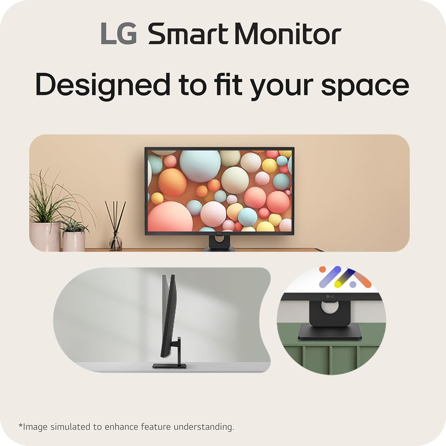 LG 32-Inch FHD Smart Monitor IPS Display webOS 23 HDR 10 Bluetooth Black - Image 5