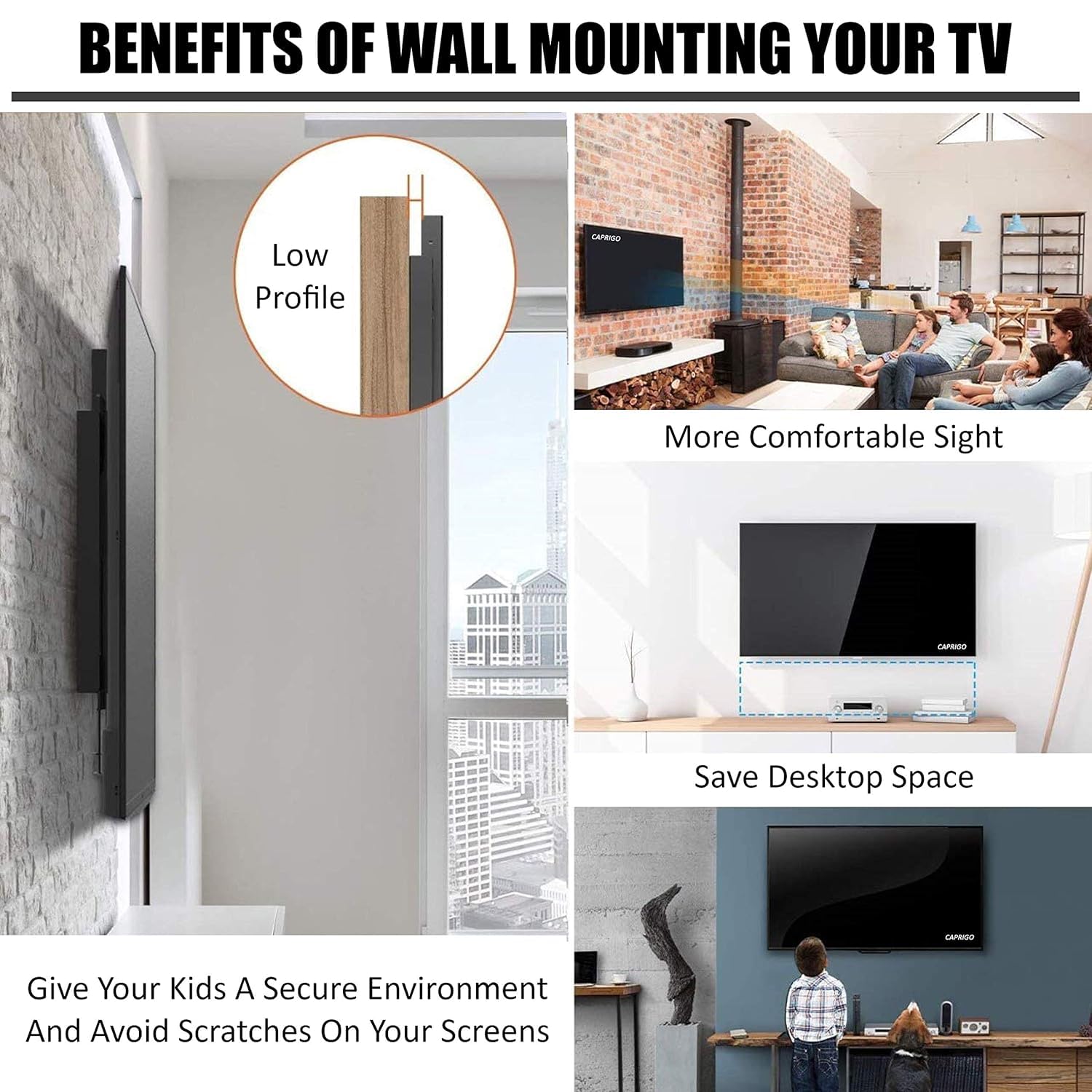 Caprigo Heavy Duty Fixed TV Wall Mount Bracket for 14-32 Inch LED Smart TVs - Image 9