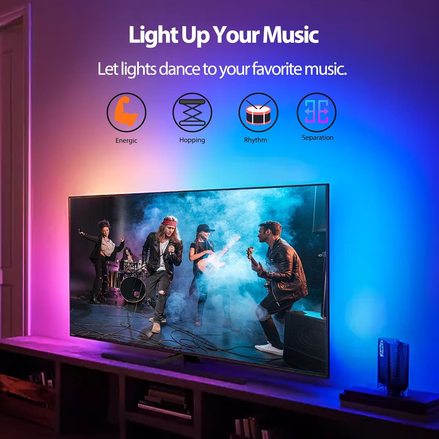 Smart RGBIC LED TV Backlight Kit 16.4ft for 55-70 Inch TVs with App Control - Image 4