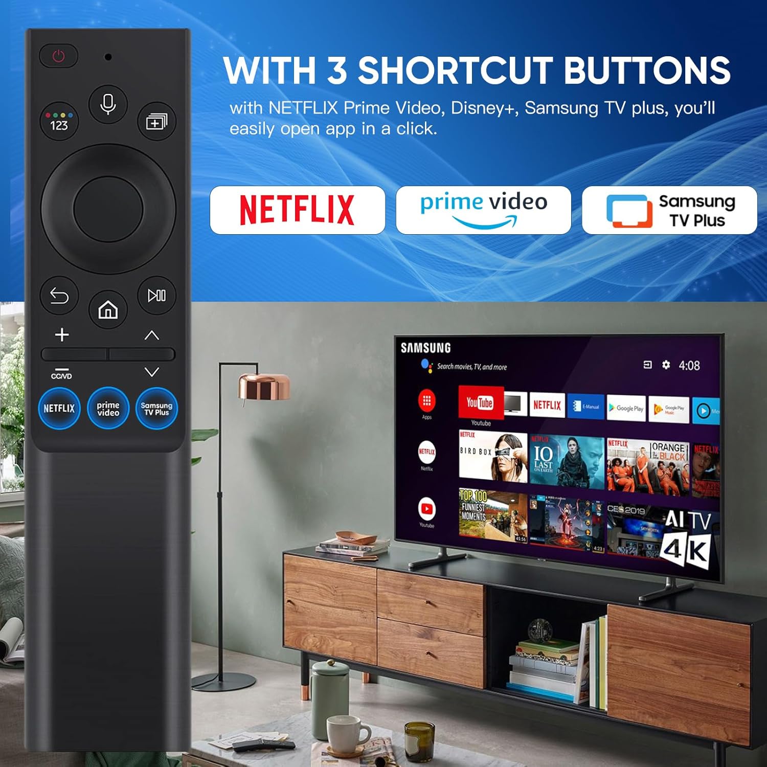 Solar Voice Remote Replacement for Samsung Smart TVs - Compatible with Multiple Models - Image 5