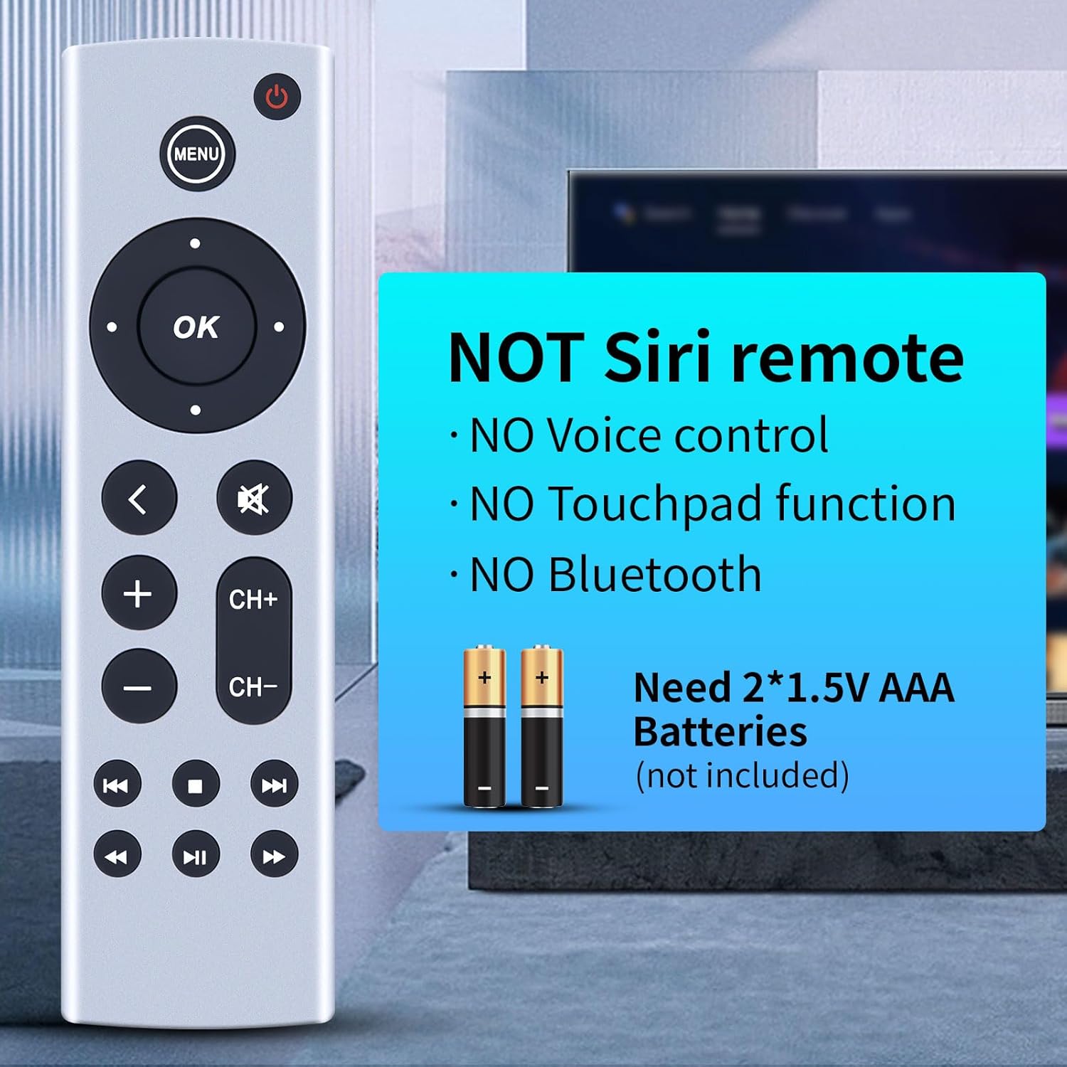 Replacement Remote Control for Apple TV 4K HD Models A2843 A2737 A2169 (No Voice) - Image 5