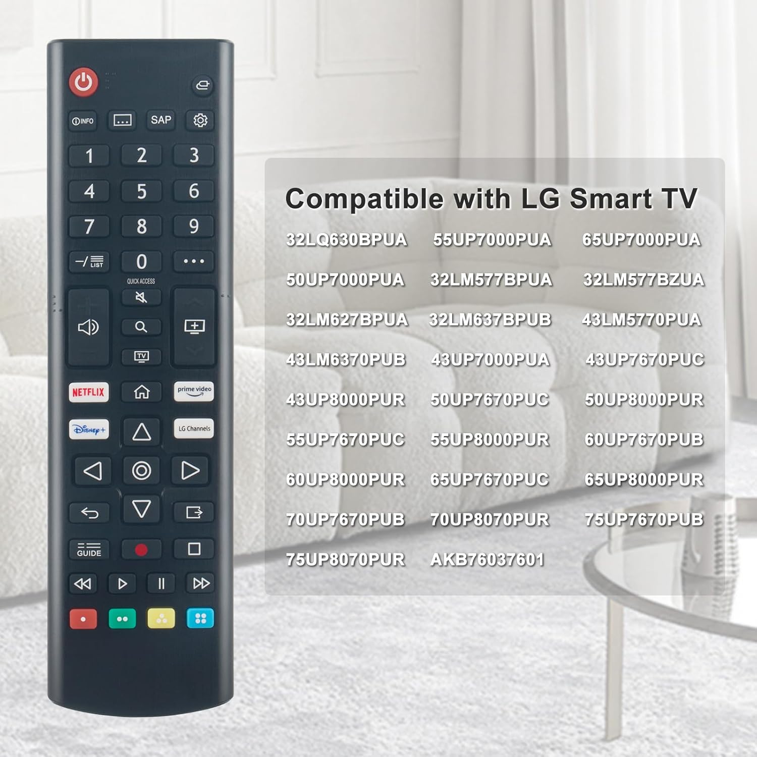 AKB76037601 Replacement Remote Control for LG Smart TV 55UP7000PUA 65UP7000PUA 50UP7000PUA and More Models - Image 2