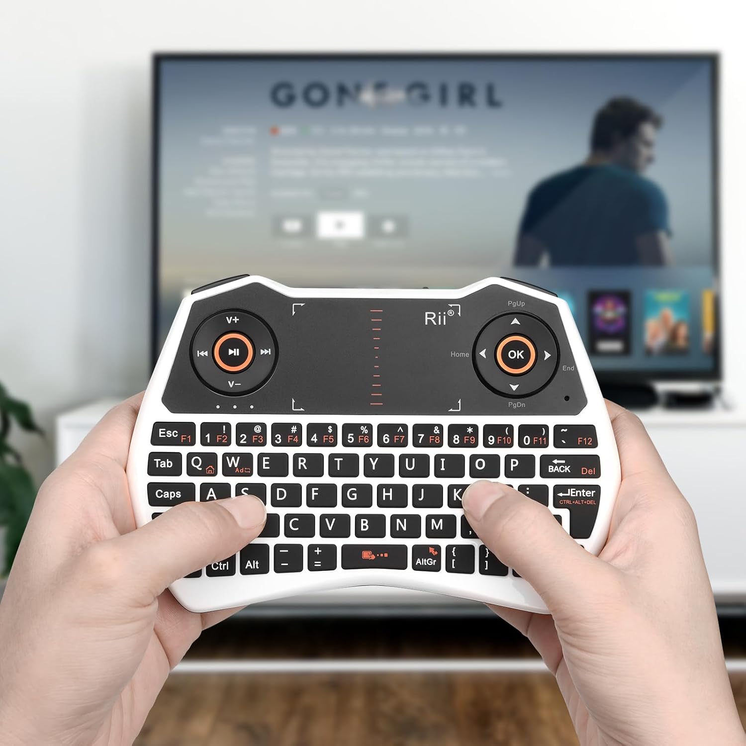 Rii K28 White 2.4GHz Wireless Mini Keyboard with Backlit Touchpad and Built-in Mic - Image 2