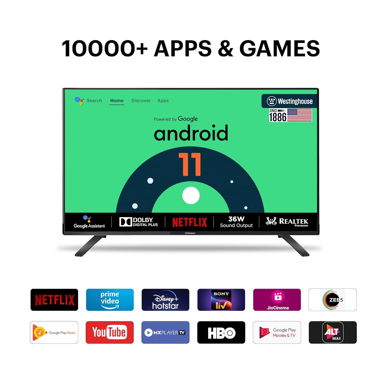 Westinghouse 43 Inch Full HD Certified Android LED TV WH43FX71 Black - Image 4
