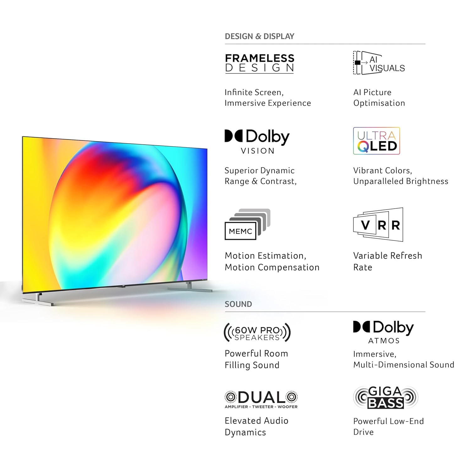 Acer 85 Inch QLED 4K Ultra HD Smart Google TV Black 2024 Model AR85QDXGU2875AT - Image 2