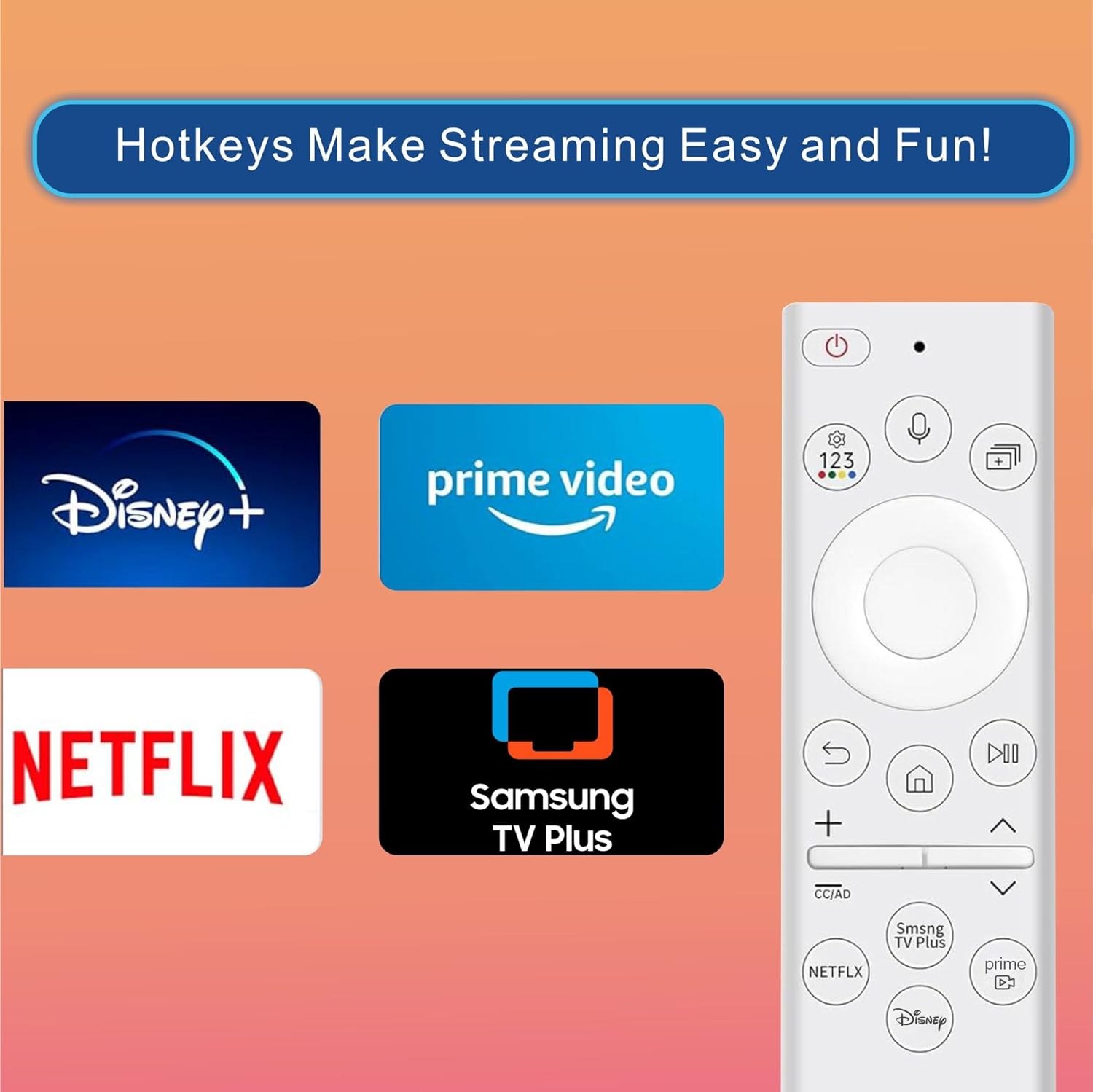 Samsung Frame TV Remote Control for 2018-2024 Smart TVs with Voice and Solarcell, 2-Year Warranty - Image 6