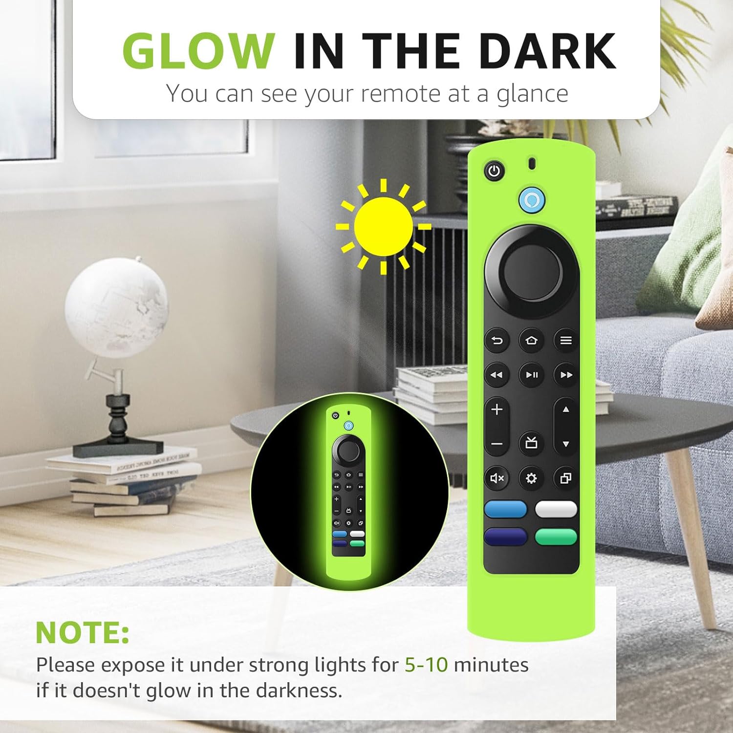 2 Pack Glow in Dark Silicone Replacement Remote Covers for Toshiba and Insignia Fire TV Remotes - Image 3