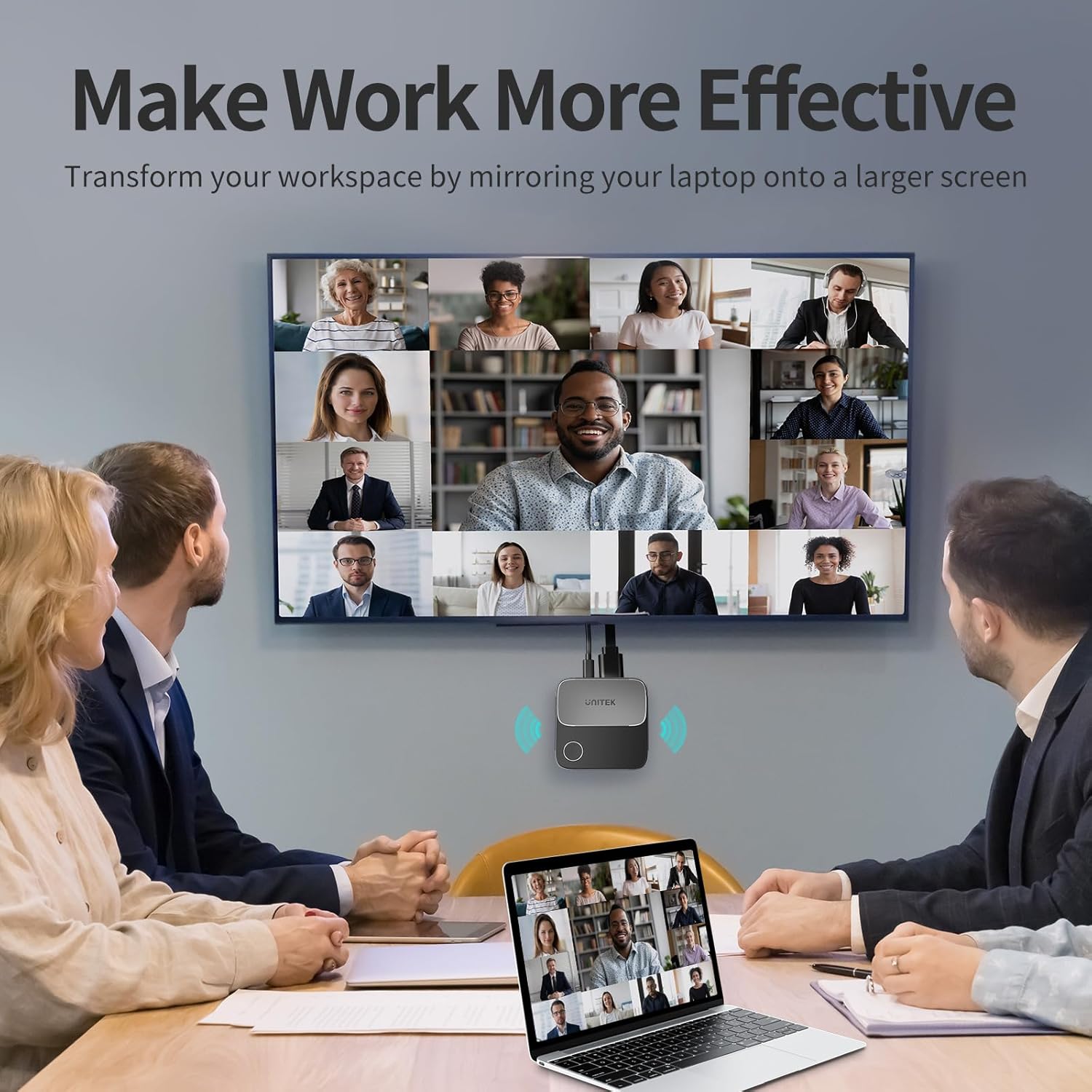 Unitek 4K Wireless HDMI Display Dongle Adapter Screen Mirroring Receiver 2.4G/5G for iOS Android Windows - Image 5