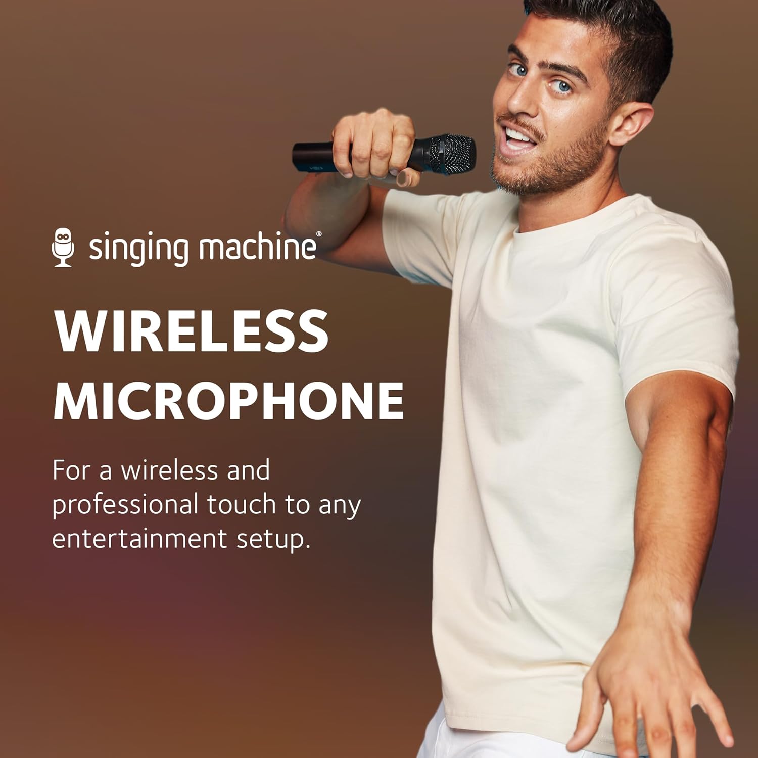 Singing Machine Portable Wireless Microphone Black Premium Unidirectional UHF for Karaoke and Events - Image 2