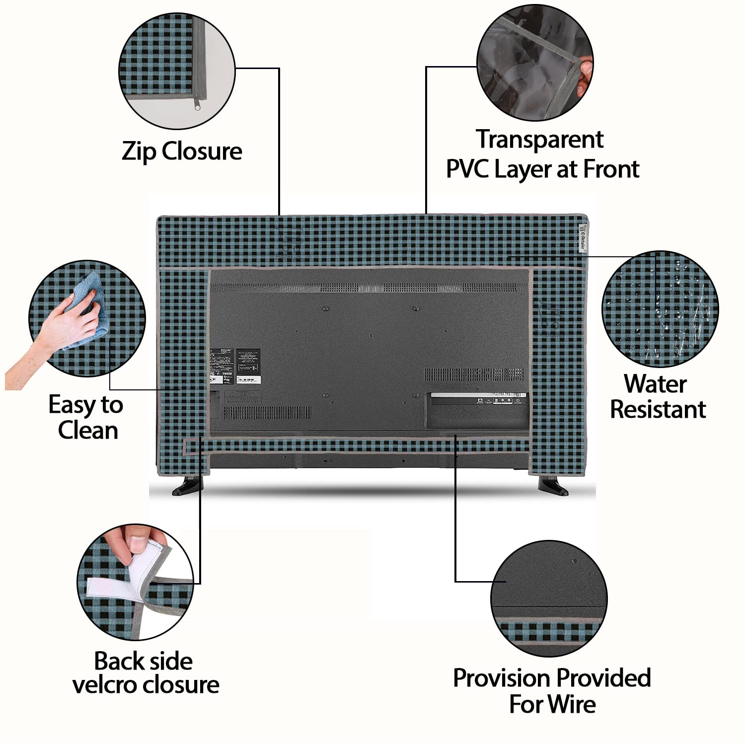 32 Inch Transparent LCD/LED TV Protector Cover Black Durable Zipper Enclosure - Image 5