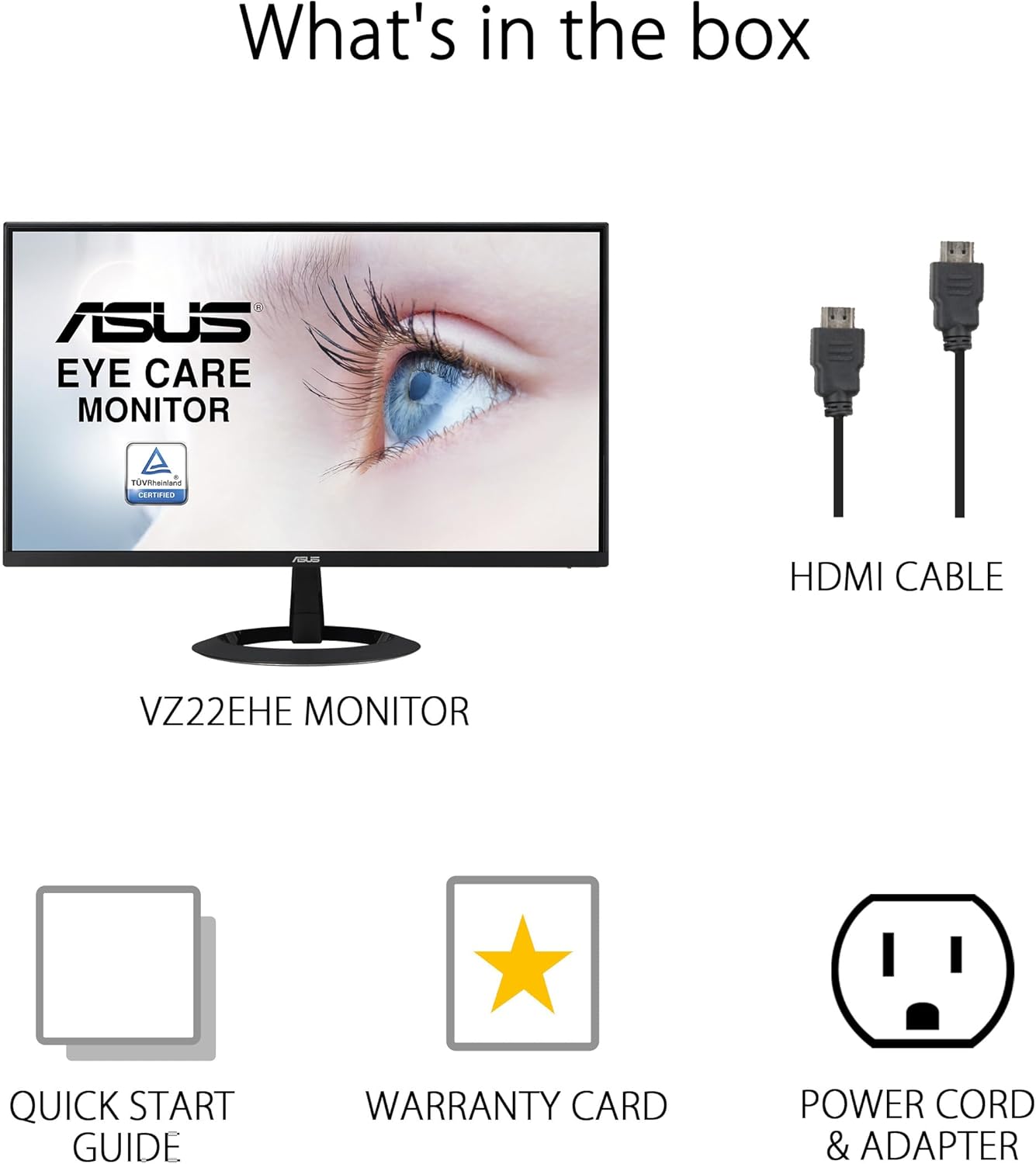 ASUS VZ22EHE 21.5 Inch Full HD 1080P IPS 75Hz Eye Care Monitor Black - Image 7