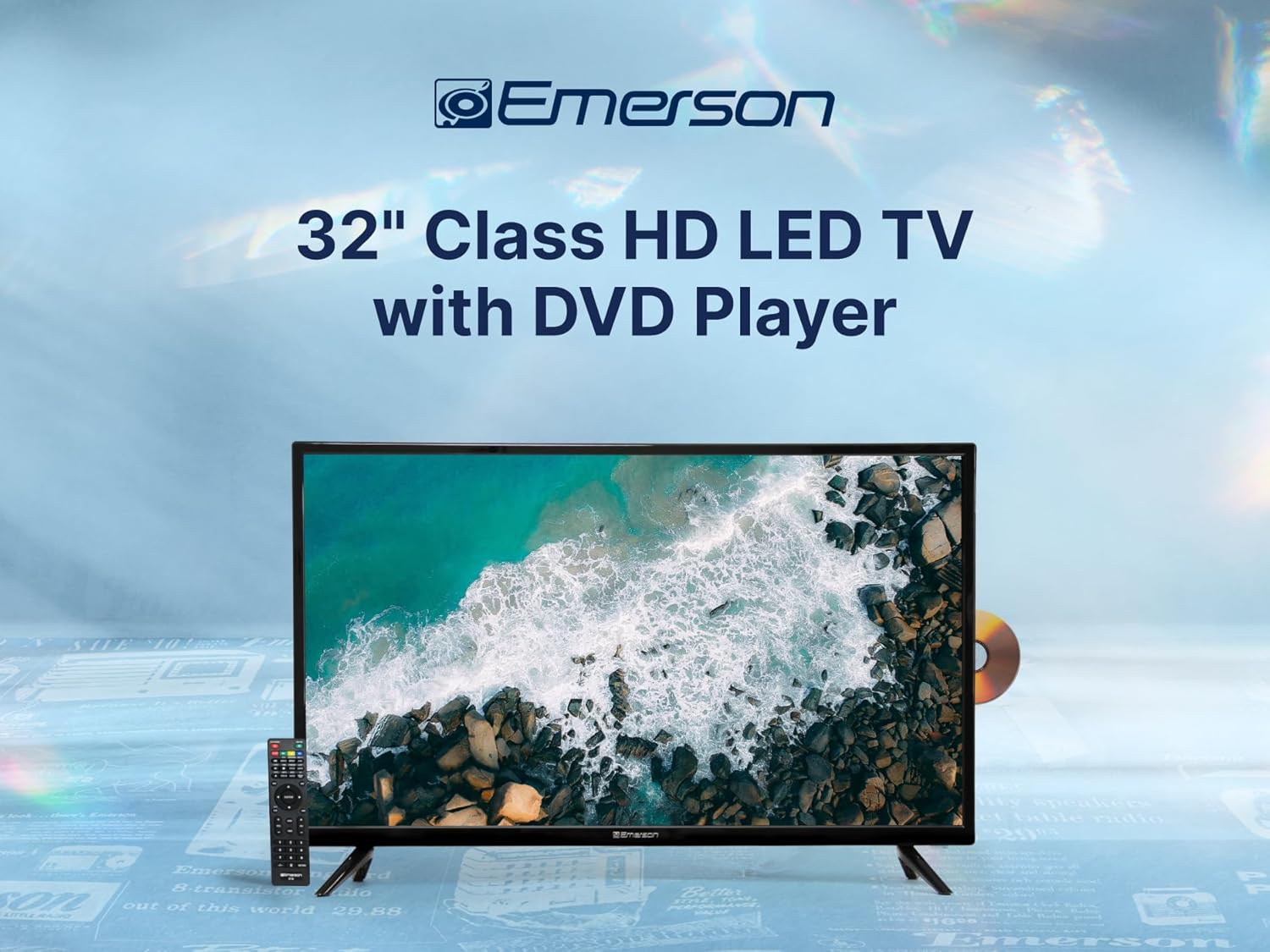 Emerson 32 Inch Class LED HDTV with Built-in DVD Player 720p HD HDMI/USB Slim Design - Image 8