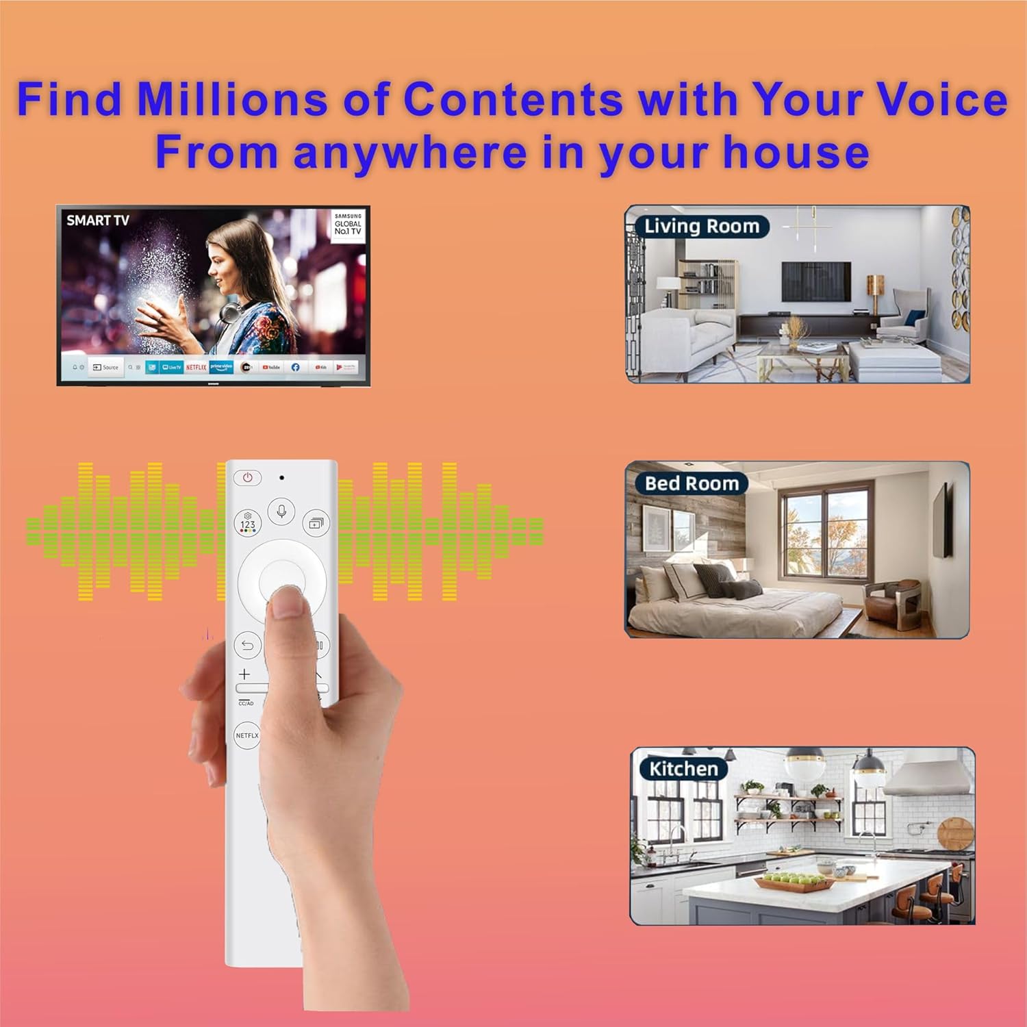Samsung Frame TV Remote Control for 2018-2024 Smart TVs with Voice and Solarcell, 2-Year Warranty - Image 5