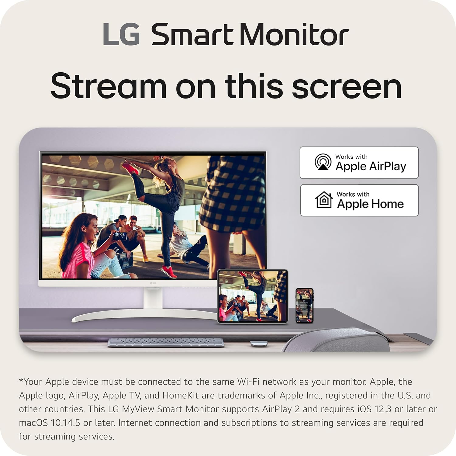 LG 27-inch 4K UHD Smart Monitor with USB-C 65W PD and webOS 23 White - Image 3