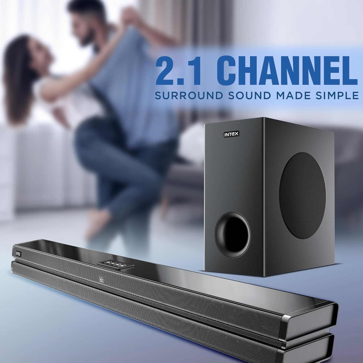 Intex BEAST-24000 Black 240W 2.1 Channel Surround Soundbar with 8 Inch Subwoofer and BT 5.0 - Image 3