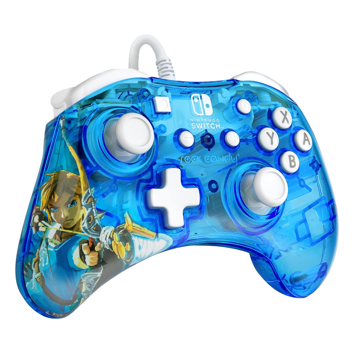 PDP Rock Candy Wired Gaming Controller for Nintendo Switch Zelda Blue See Through OLED Lite Compatible - Image 5