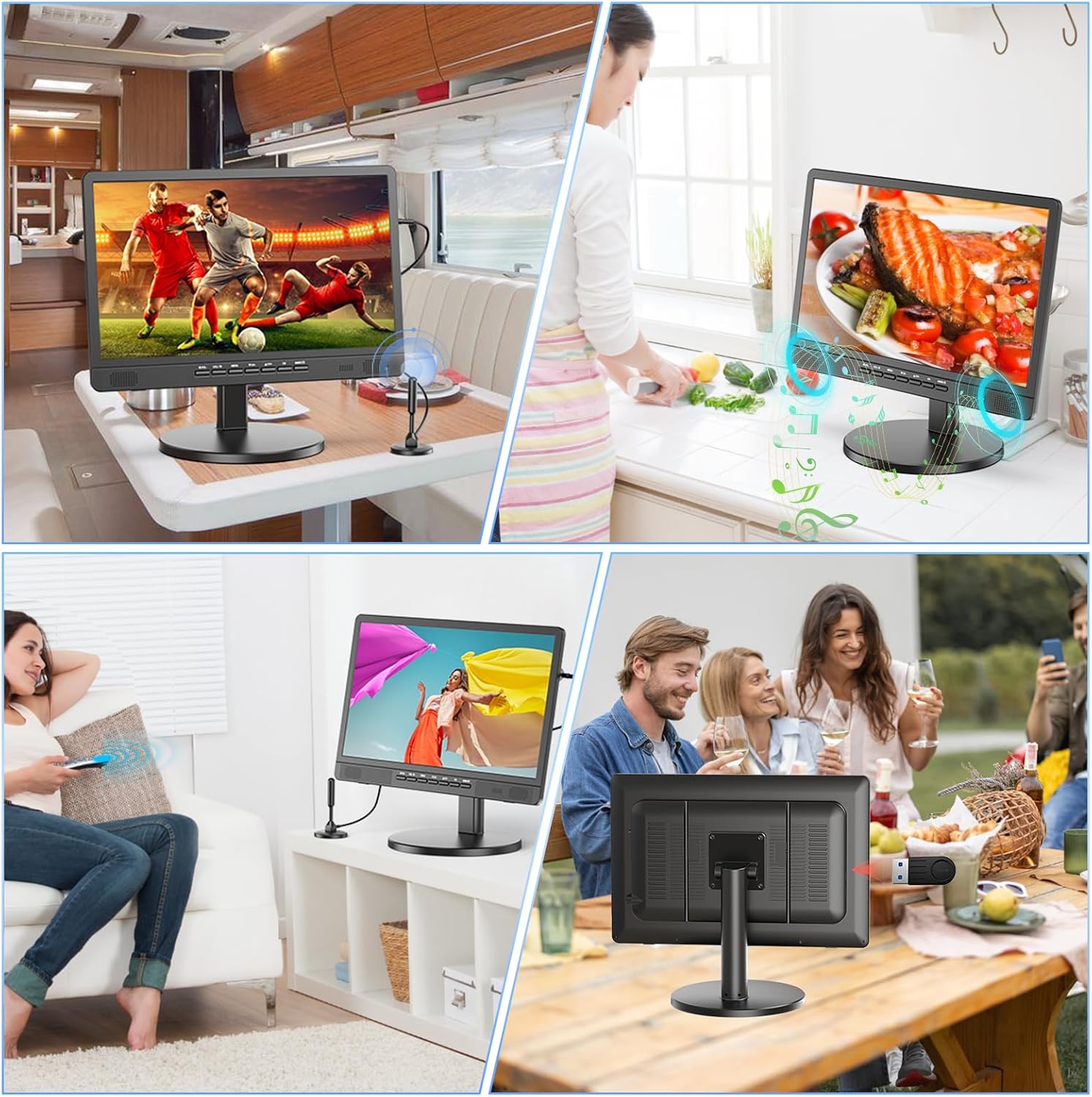 NORTHING 18.5 Inch Portable TV with Built-in Power for Camping RV Boat and Home Kitchen - Image 9