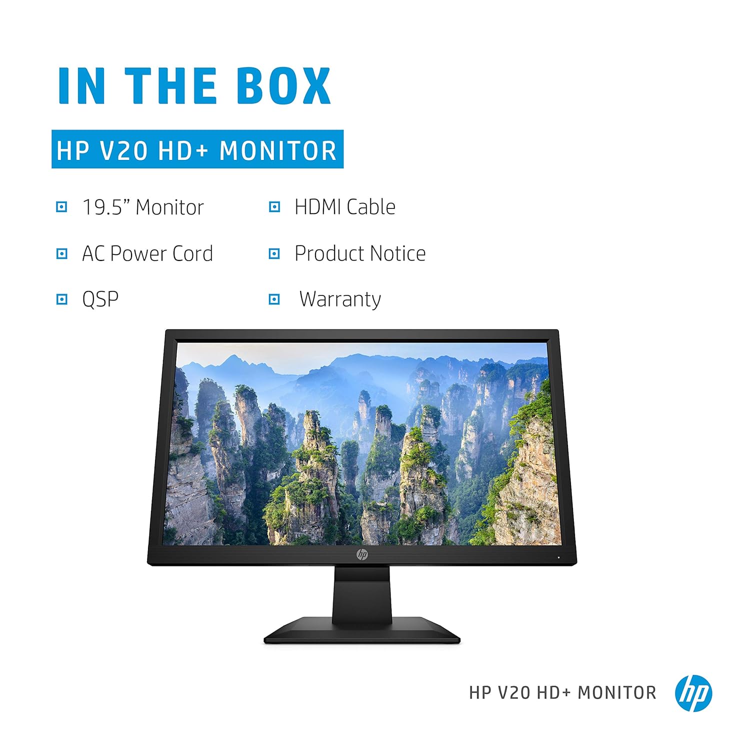 HP V20 19.5 Inch HD+ 1600x900 Anti-Glare Monitor with HDMI and VGA, 5ms Response Time - Image 5