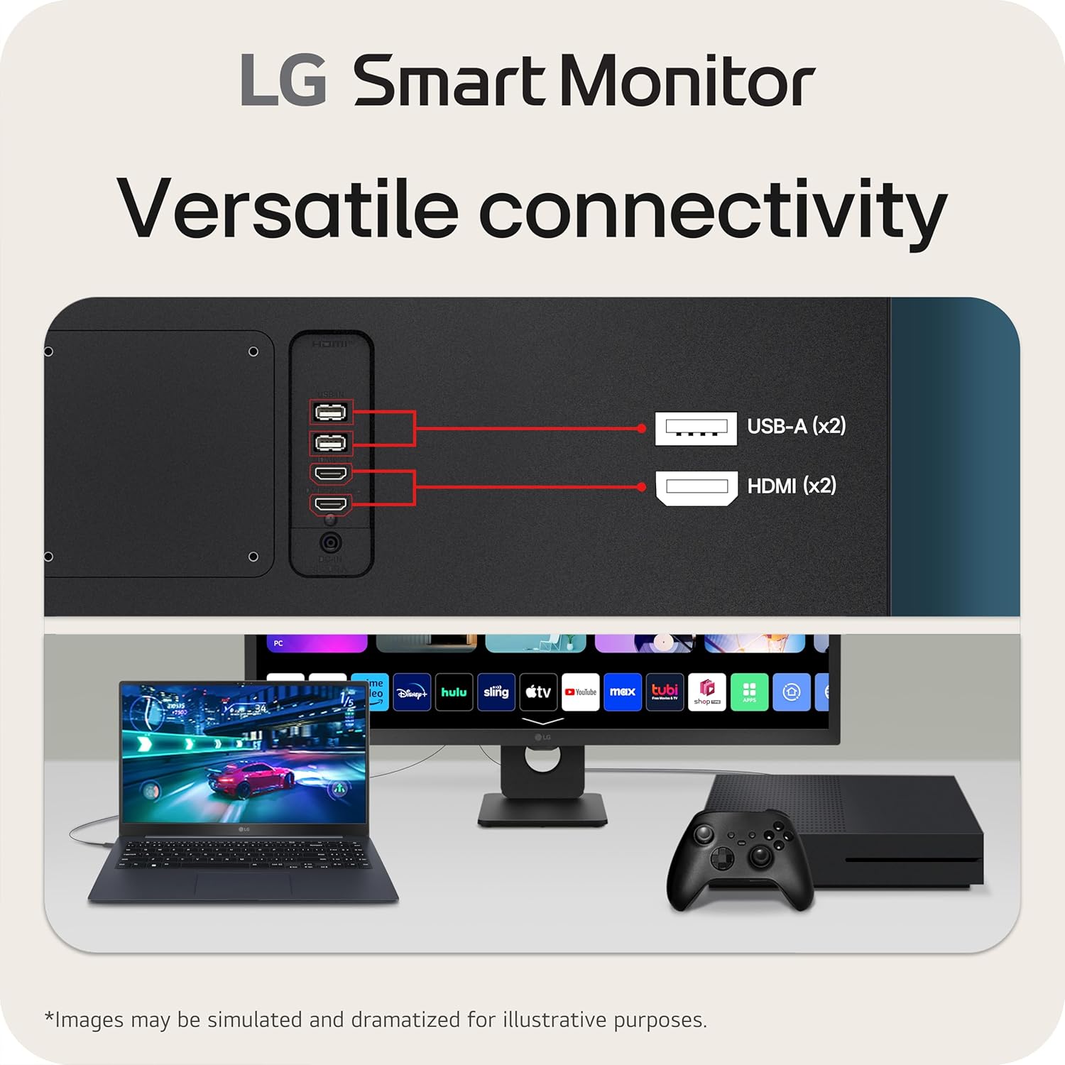 LG 32-Inch FHD Smart Monitor IPS Display webOS 23 HDR 10 Bluetooth Black - Image 4