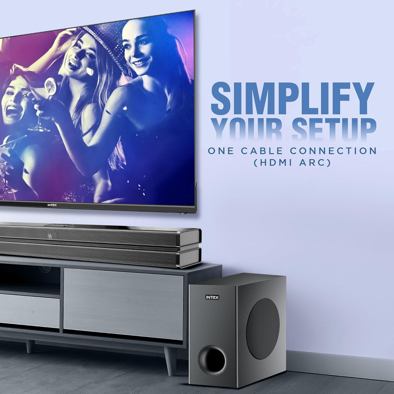 Intex BEAST-24000 Black 240W 2.1 Channel Surround Soundbar with 8 Inch Subwoofer and BT 5.0 - Image 9