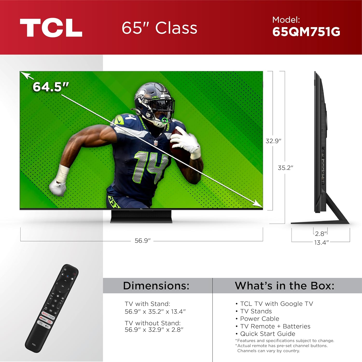 TCL 65QM7 QLED 4K Smart QD-Mini LED TV 65 Inch, 2024 Model, Dolby Vision IQ, 240Hz Gaming - Image 3