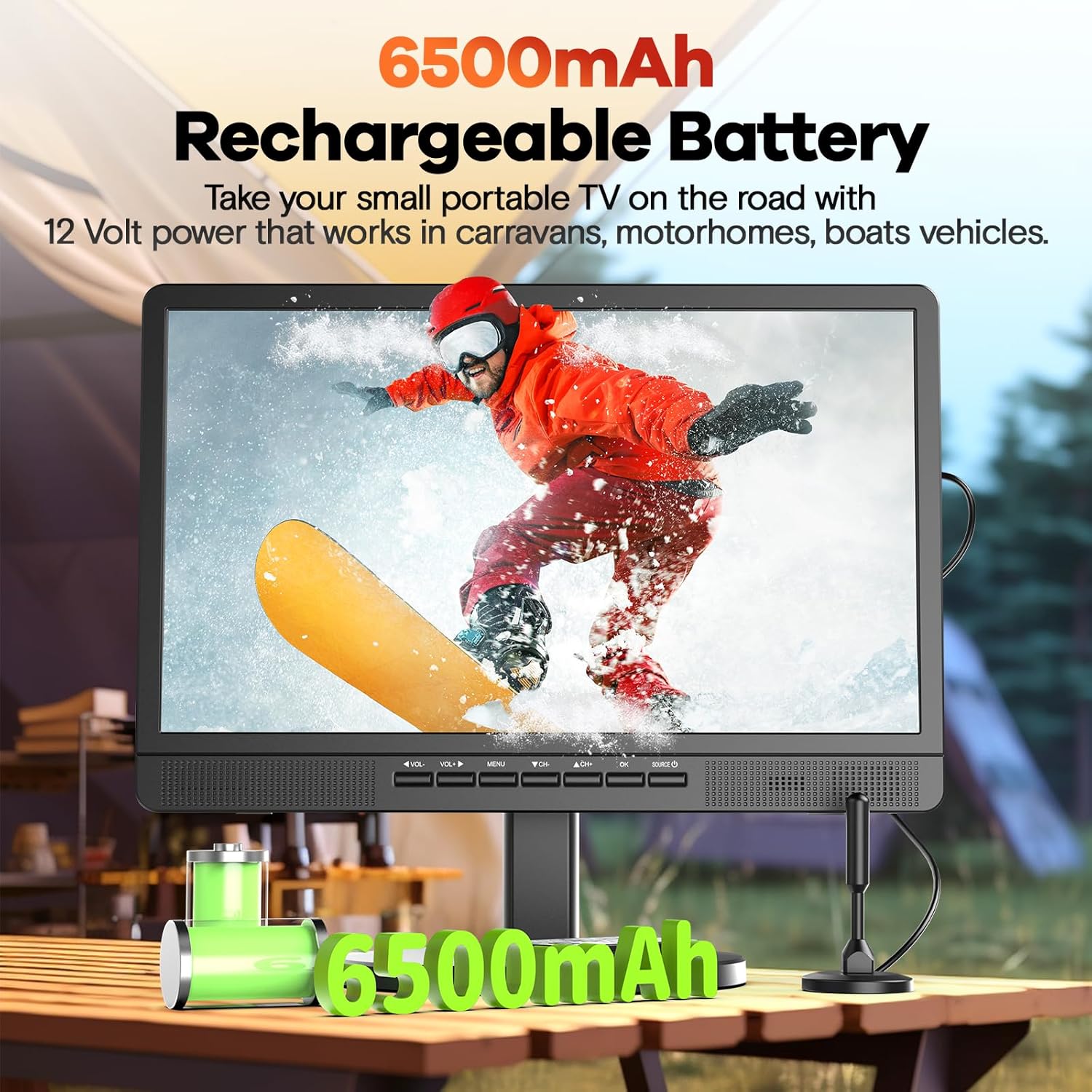 NORTHING 18.5 Inch Portable TV with Built-in Power for Camping RV Boat and Home Kitchen - Image 4
