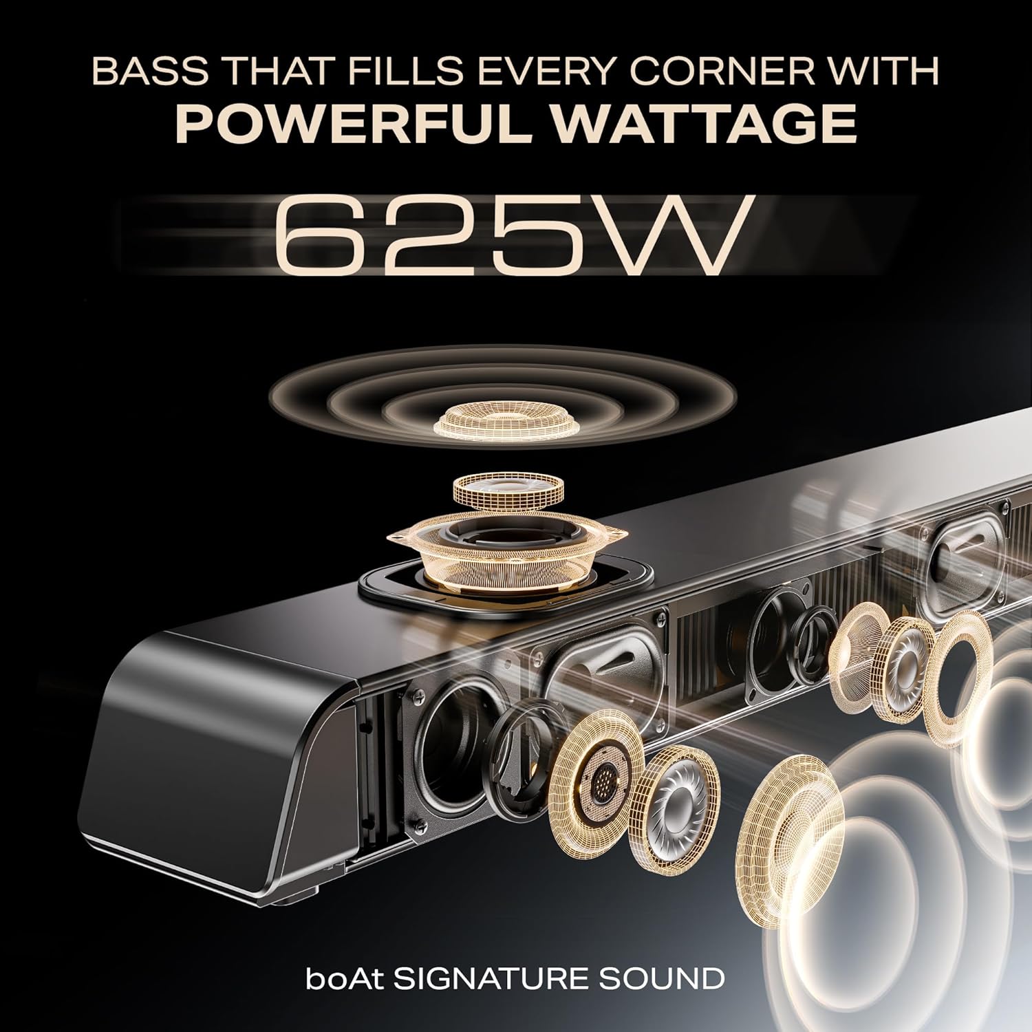 boAt Aavante 5.2.4 Prime 6250DA Dolby Atmos 625W 5.2.4CH Bluetooth Soundbar Premium Black - Image 5