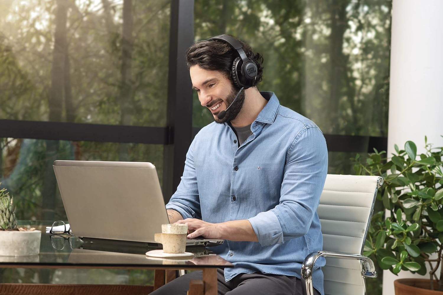 JBL Free WFH Black Over Ear Wireless Headset Lossless Noise Cancelling Mic 2.4GHz USB Dongle - Image 8