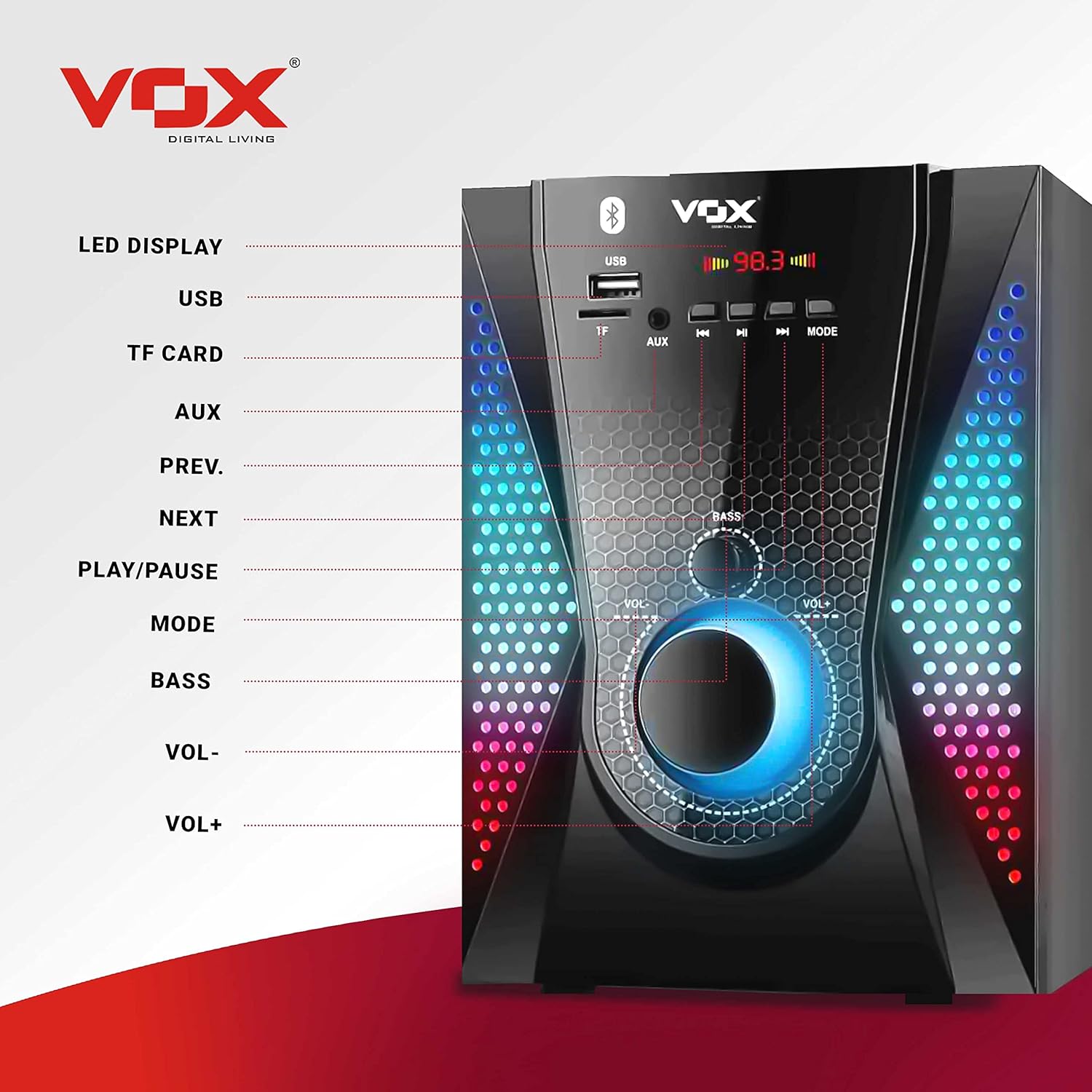 Vox V5151 Black 5.1 Bluetooth Home Theater System Multi Connectivity - Image 3