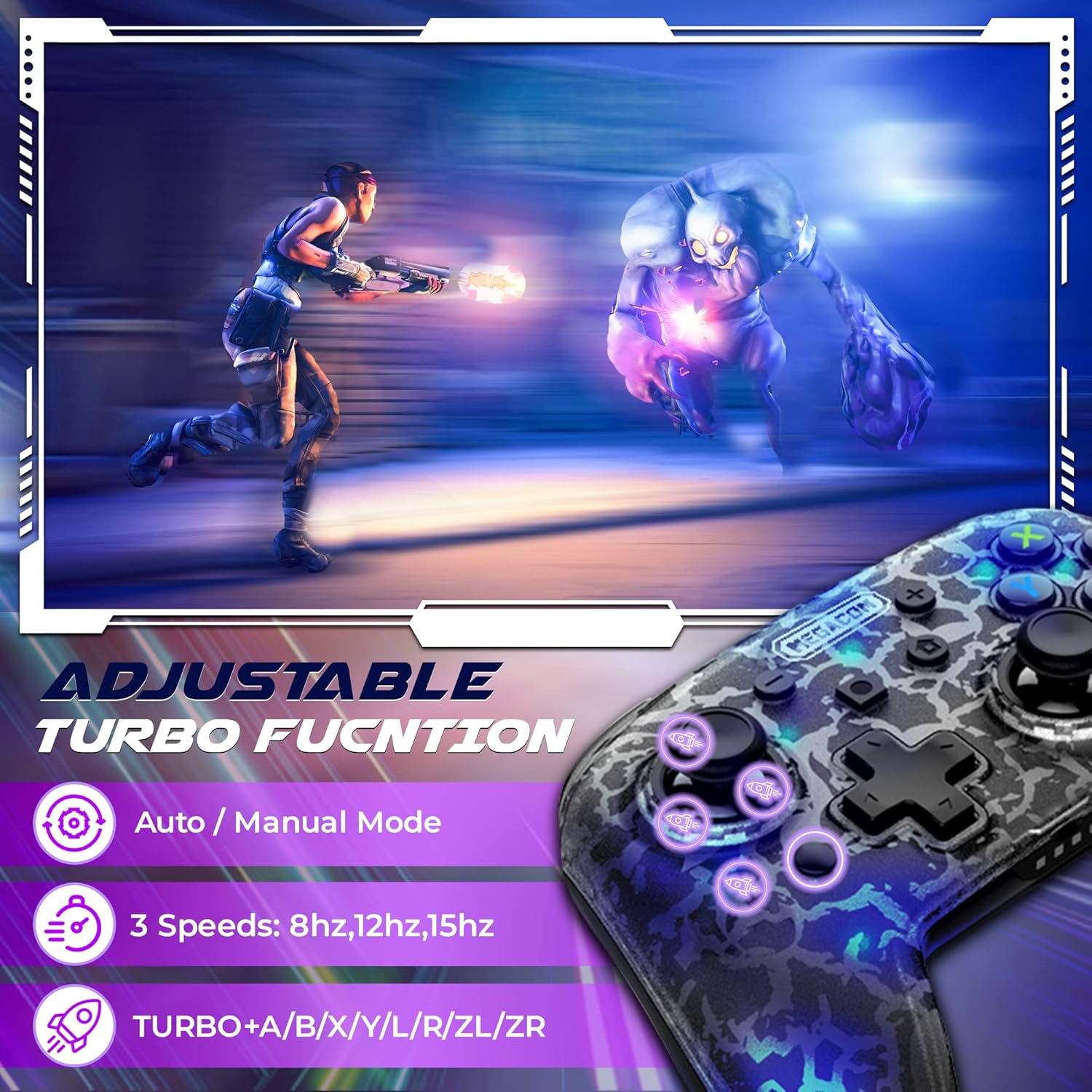 Megacom Pro Wireless Bluetooth Gamepad Controller for Switch, PC, Steam Deck - 13 Word Title - Image 5