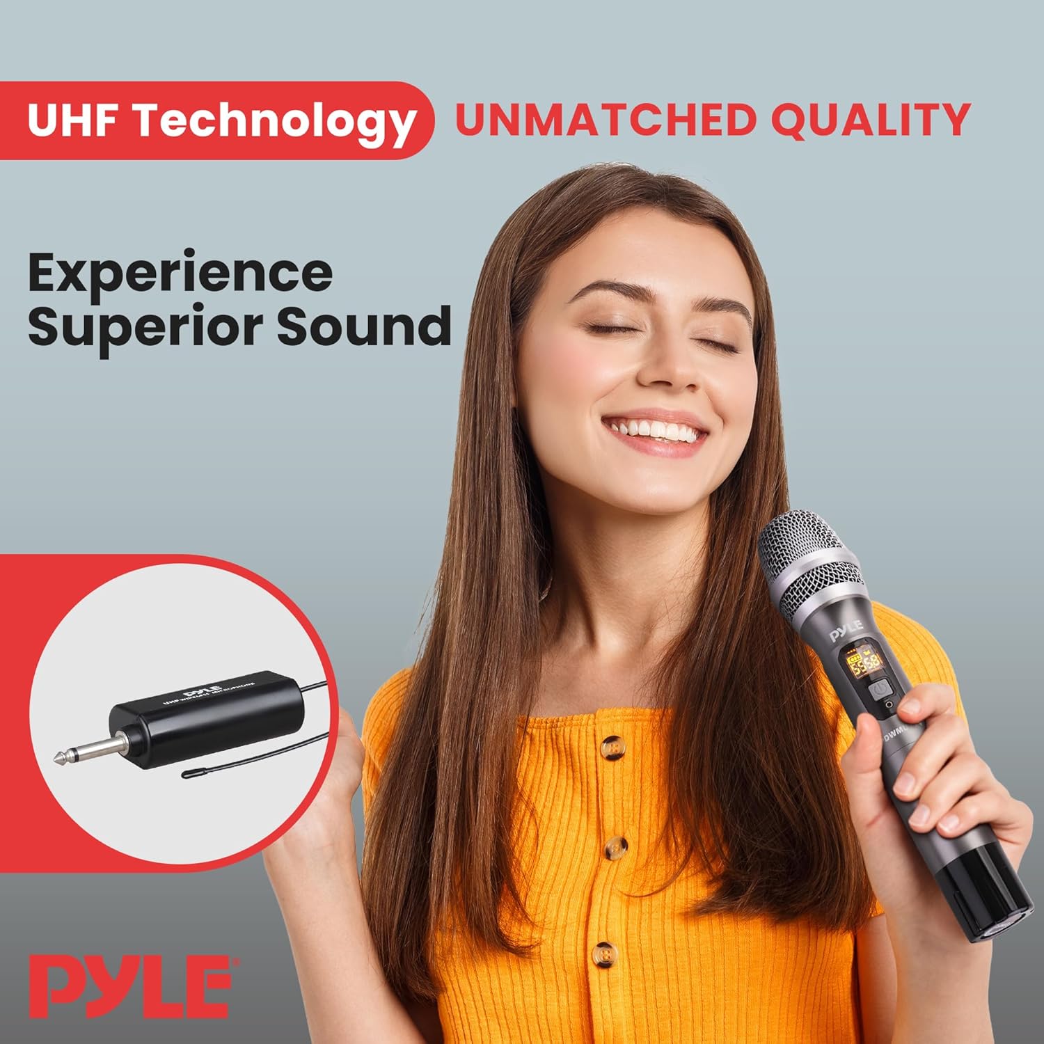 Pyle UHF Wireless Microphone System Kit Black for Karaoke and Conferences - Image 4