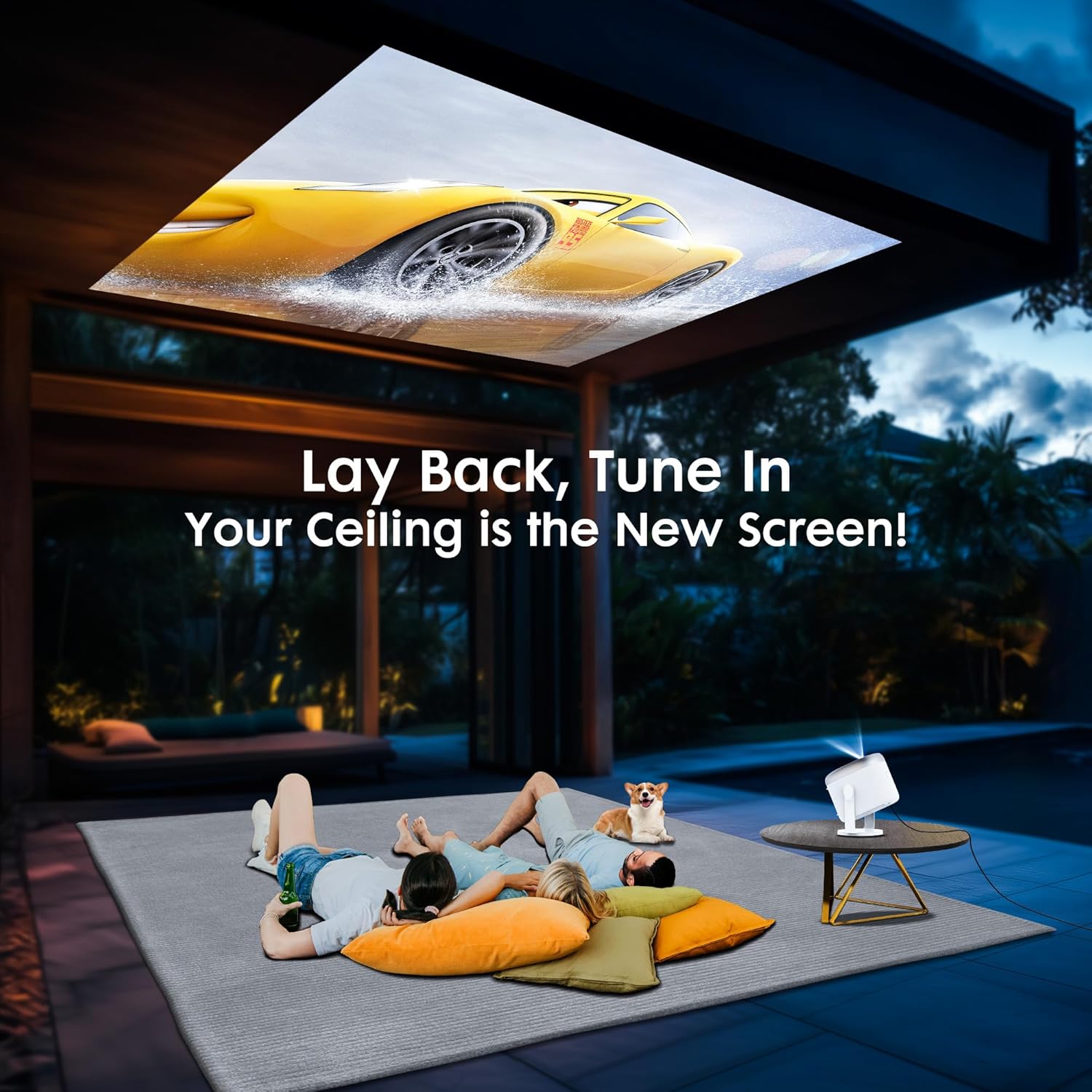 EXTRAVIS H1 Mini Portable Projector 500 ANSI 1080P HD WiFi Bluetooth E-Focus 360° Rotatable Auto Keystone Outdoor Home - Image 8