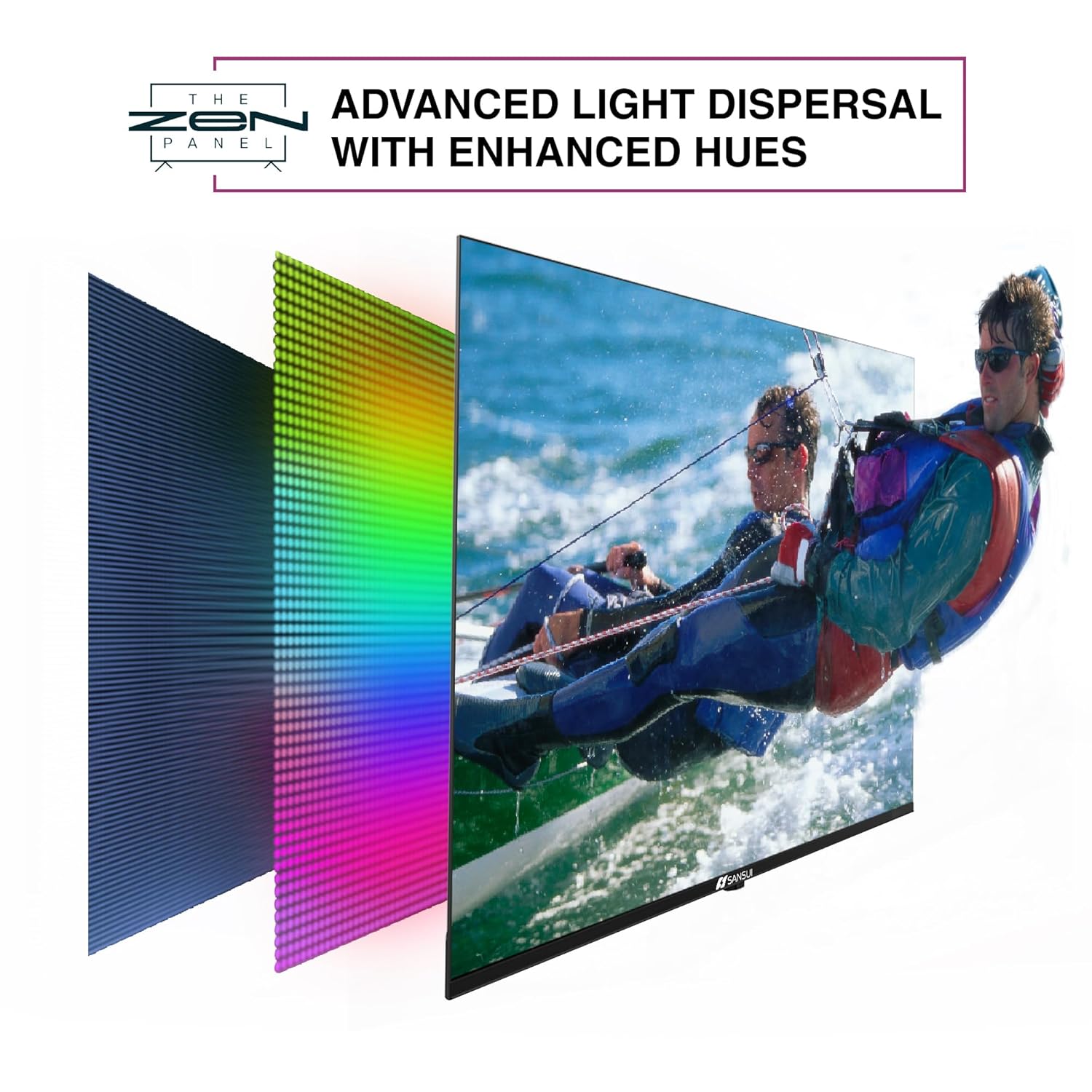 SANSUI 50 Inch 4K Ultra HD Smart Google LED TV with Dolby Audio Zen Panel Black - Image 5