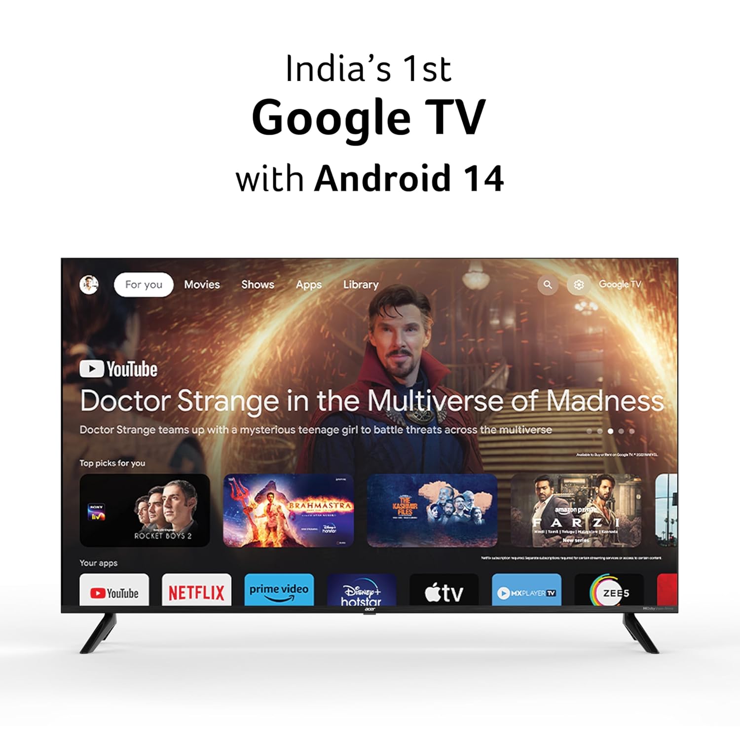 Acer 50 Inch Pro Series 4K Ultra HD LED Smart Google TV AR50UDIGU2875AT Black - Image 10