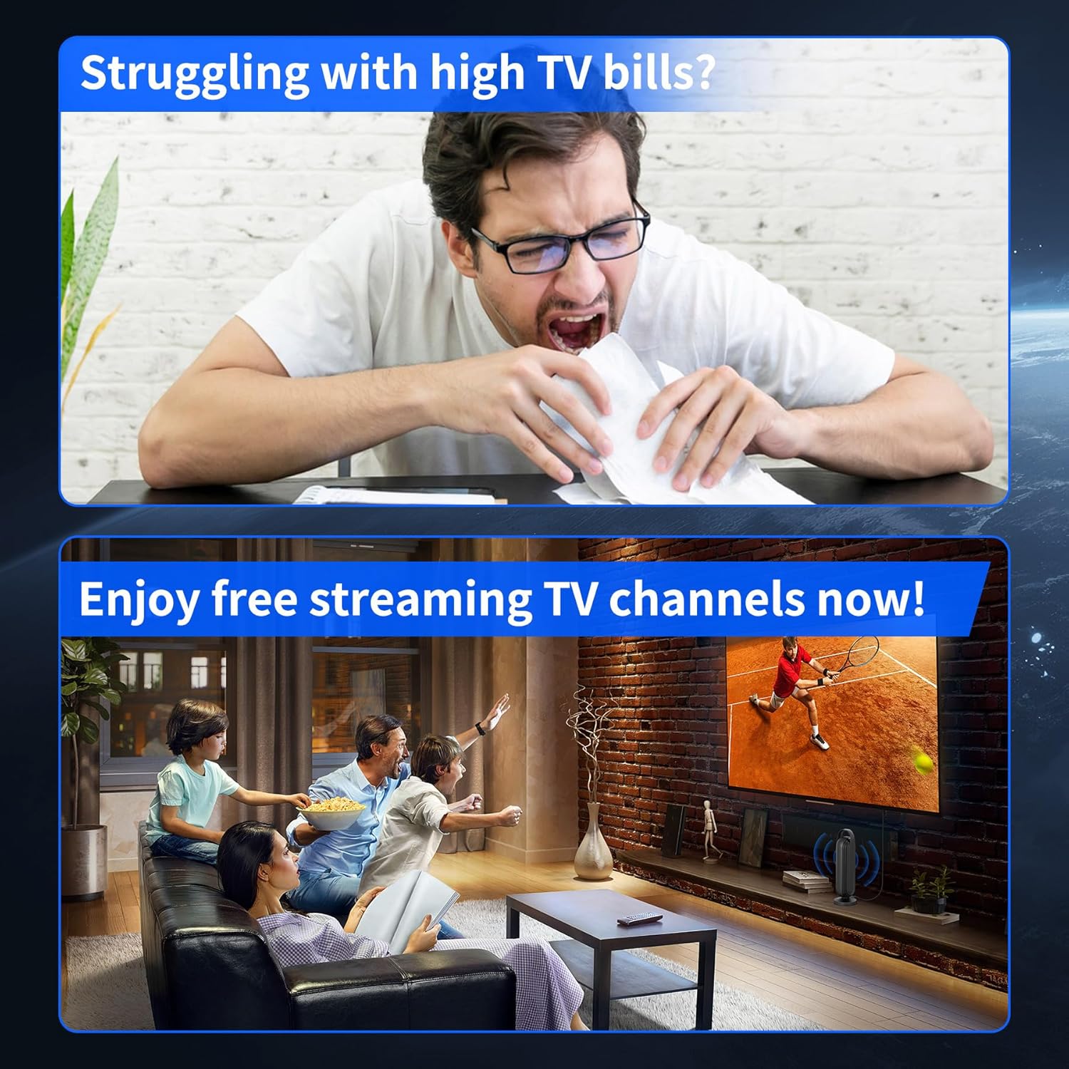 Outdoor 999+ Miles Long Range Indoor/Outdoor 4K 8K HD Smart TV Antenna with 16.5ft Cable - Image 4