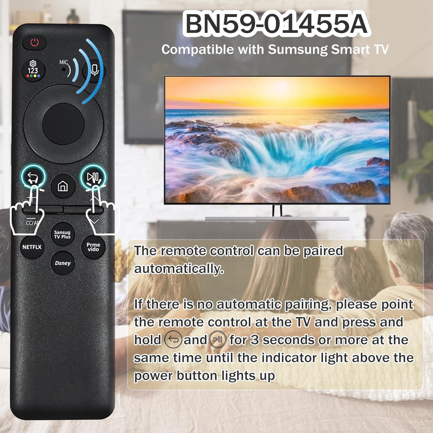 Rechargeable Solar Voice Remote BN59-01455A for Samsung Neo QLED UHD OLED Smart TVs - Image 5