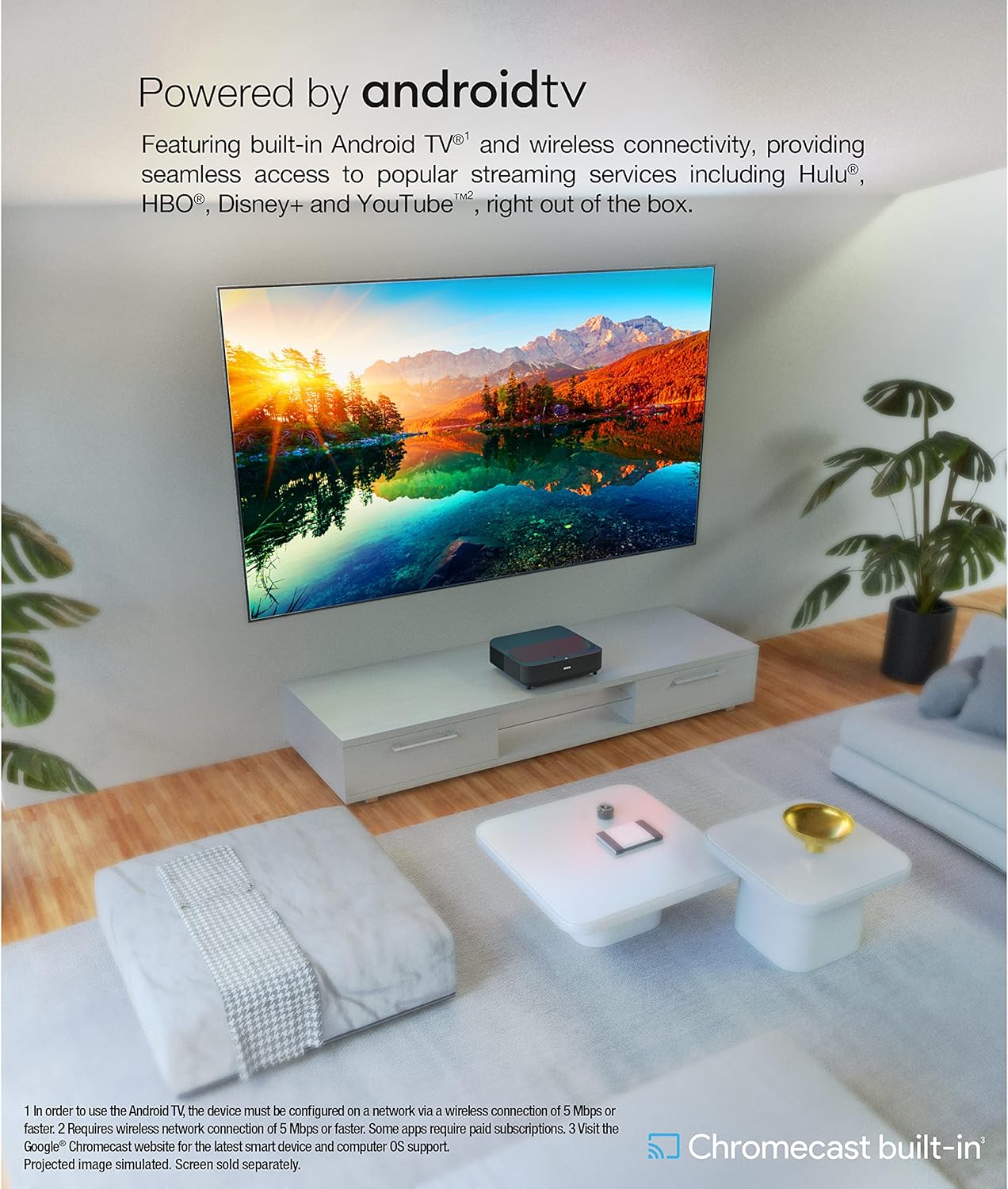 Epson EpiqVision LS300 Black Renewed Ultra Short Throw 3LCD Smart Laser Projector 3600 Lumens HDR Android TV - Image 7