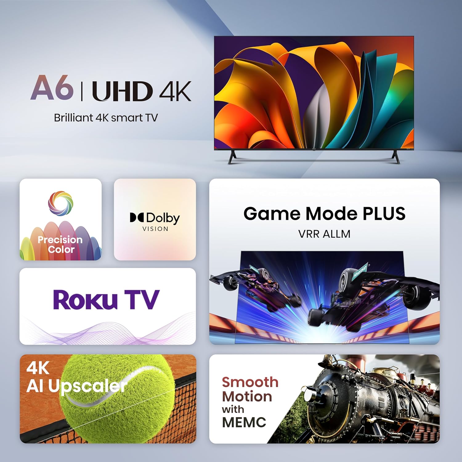 Hisense 85-Inch A6 Series 4K UHD Smart Roku TV, 2024 Model, Black, Dolby Vision HDR - Image 3