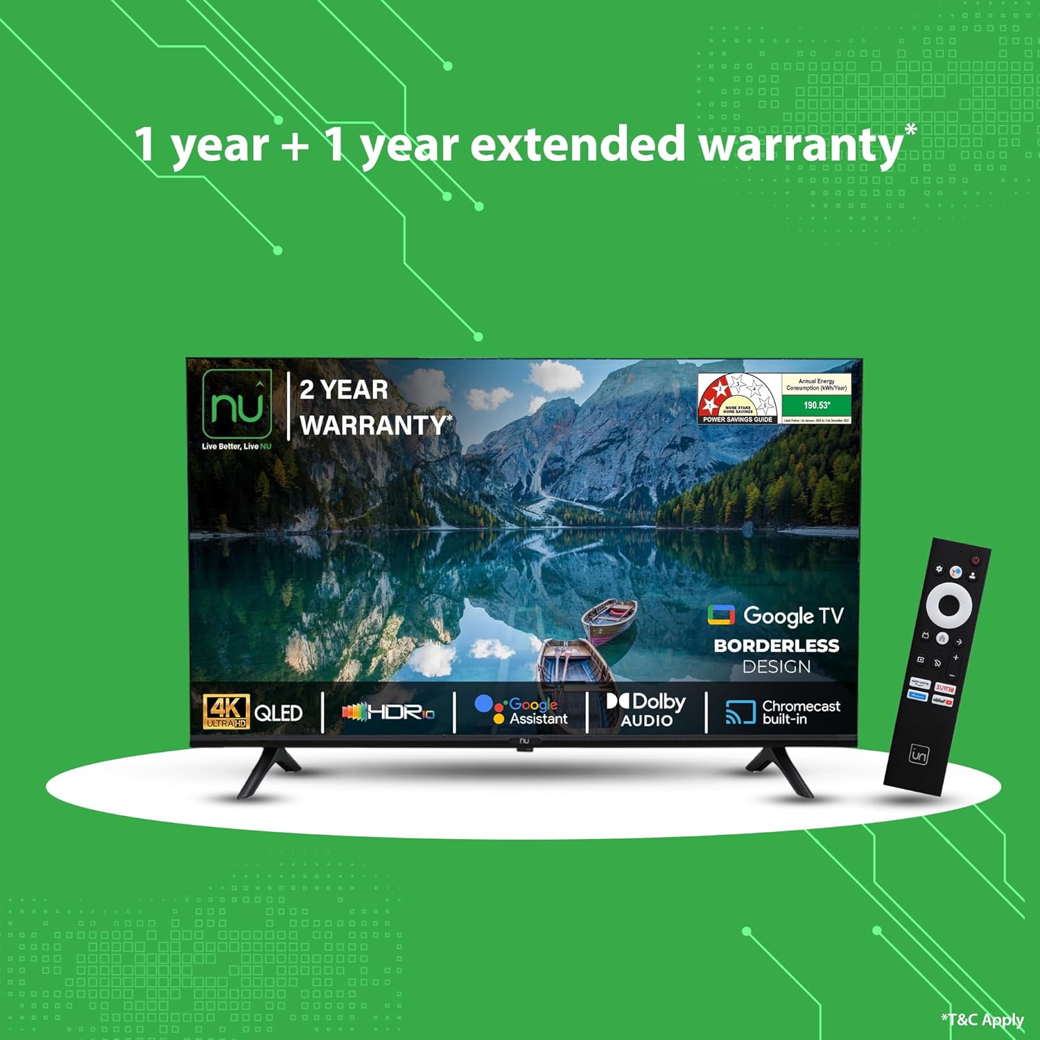 2025 55 Inch 4K QLED Smart Google TV Borderless LED55QUGNX New Condition - Image 8