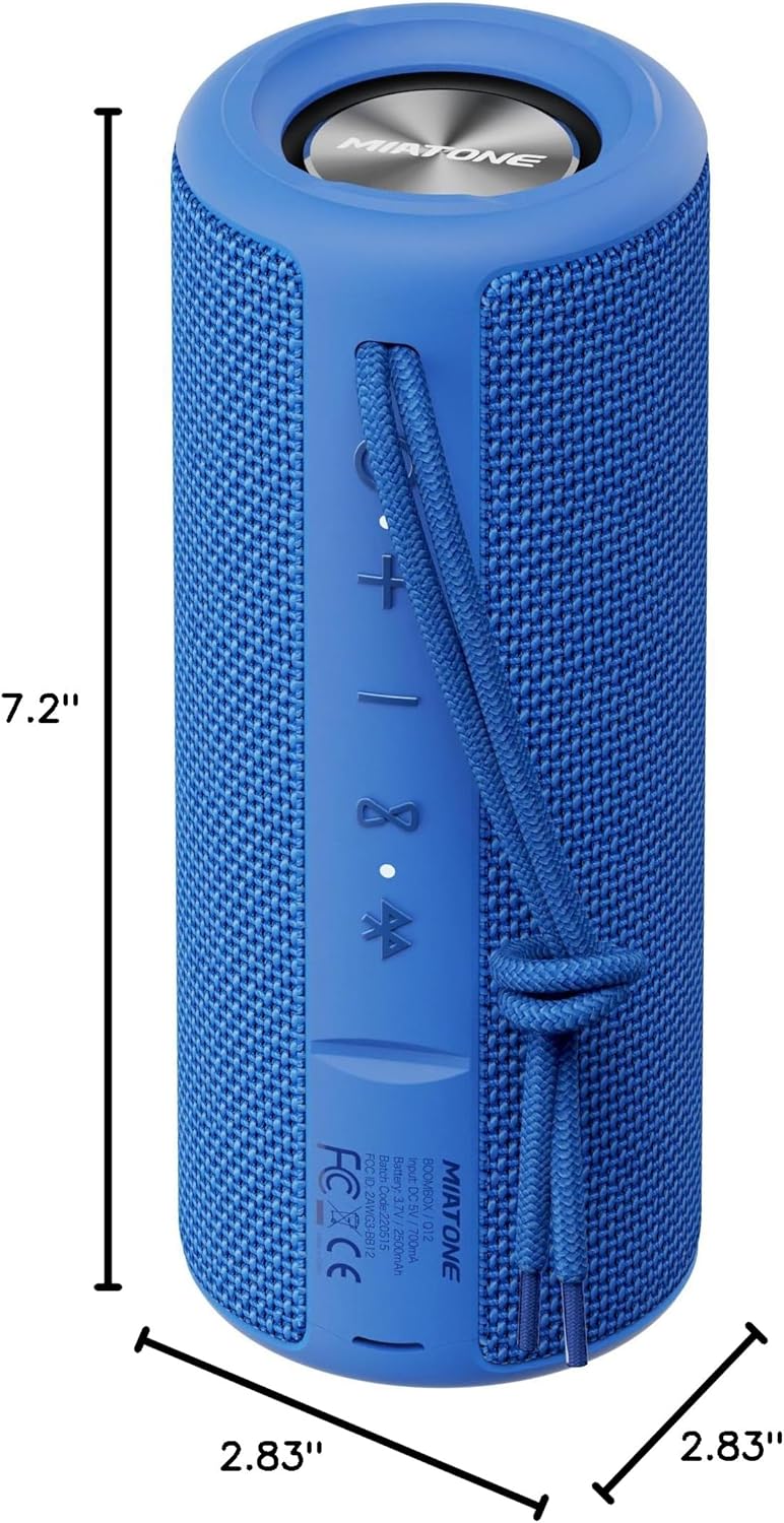 MIATONE Boombox Portable Waterproof Bluetooth Speaker - Blue 50W Outdoor Wireless Audio - Image 8