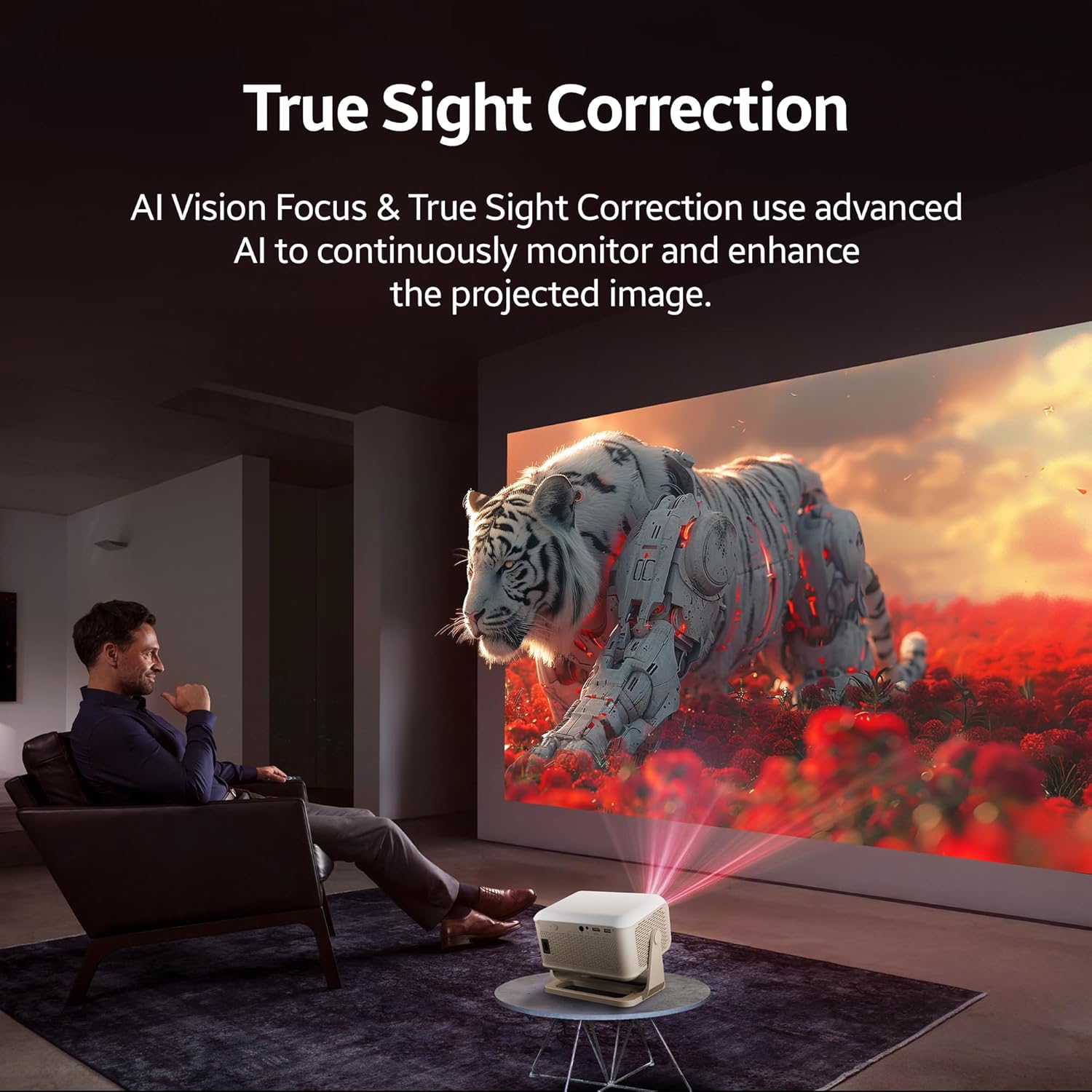 Crossbeats Lumex Cine Portable Smart Home Projector 4K Ultra HD 16000 Lumens Android Built-in Netflix Prime YouTube 300" Display - Image 7