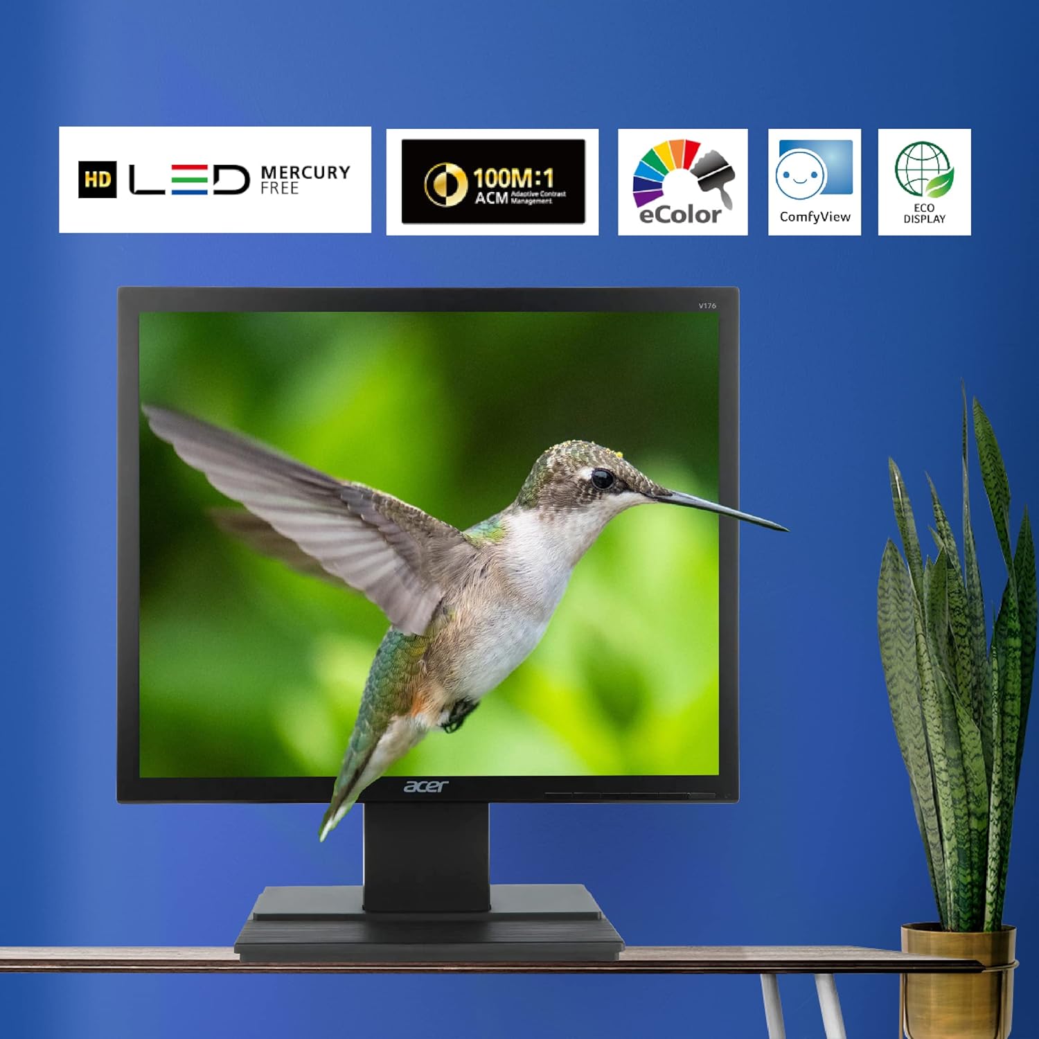 Acer V176L 17-inch Square 1280x1024 SXGA LED Monitor, 250 Nits, 5ms, TCO Certified Black - Image 2
