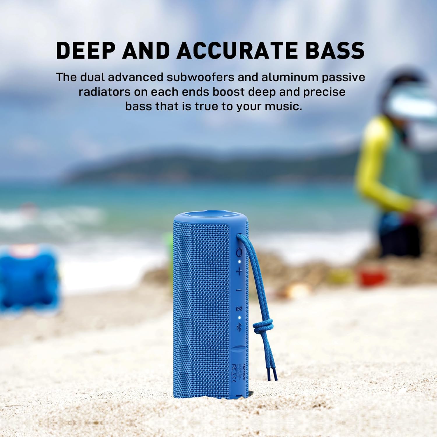 MIATONE Boombox Portable Waterproof Bluetooth Speaker - Blue 50W Outdoor Wireless Audio - Image 4