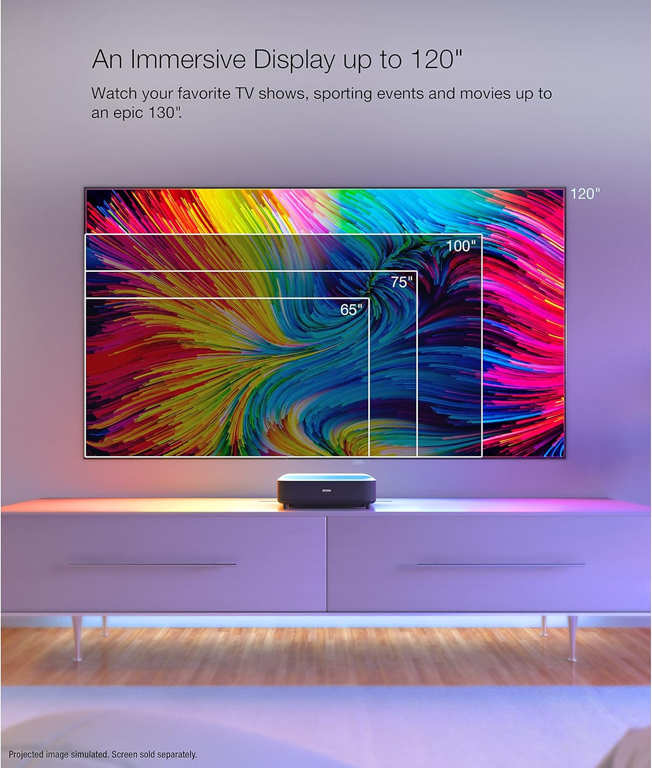 Epson EpiqVision LS300 Black Renewed Ultra Short Throw 3LCD Smart Laser Projector 3600 Lumens HDR Android TV - Image 3