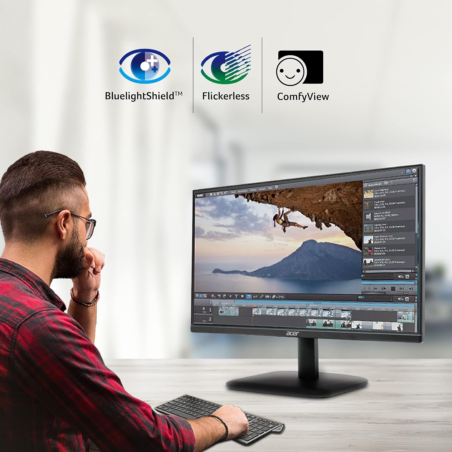 Acer EK220Q 21.5 Inch Full HD VA LED Monitor 100Hz Refresh 1ms VRB Black - Image 2