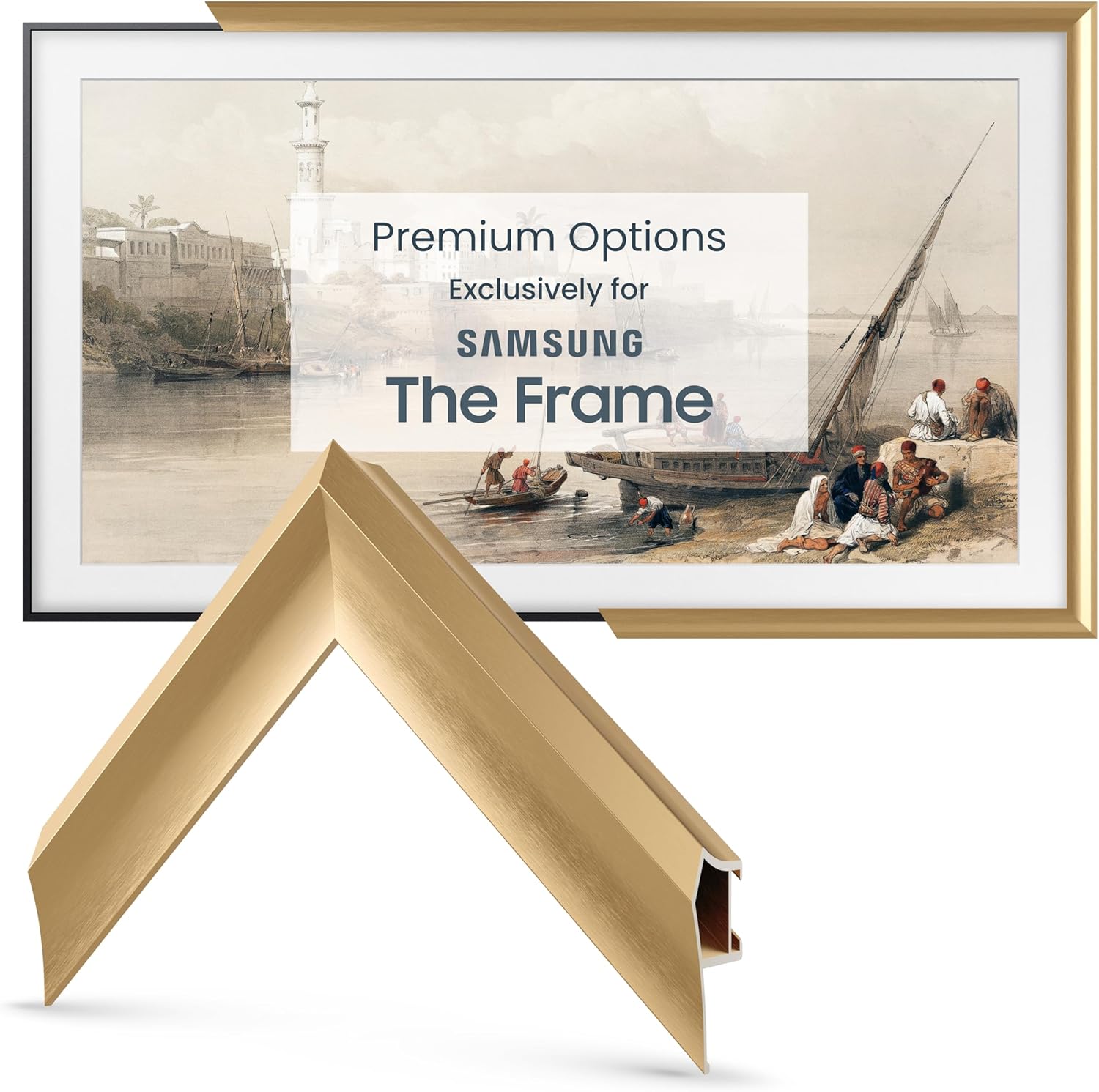 Deco TV Frames Alloy Prismatic Pale Gold Bezel 55 Inch for Samsung The Frame 2021-2025 Models - Image 7